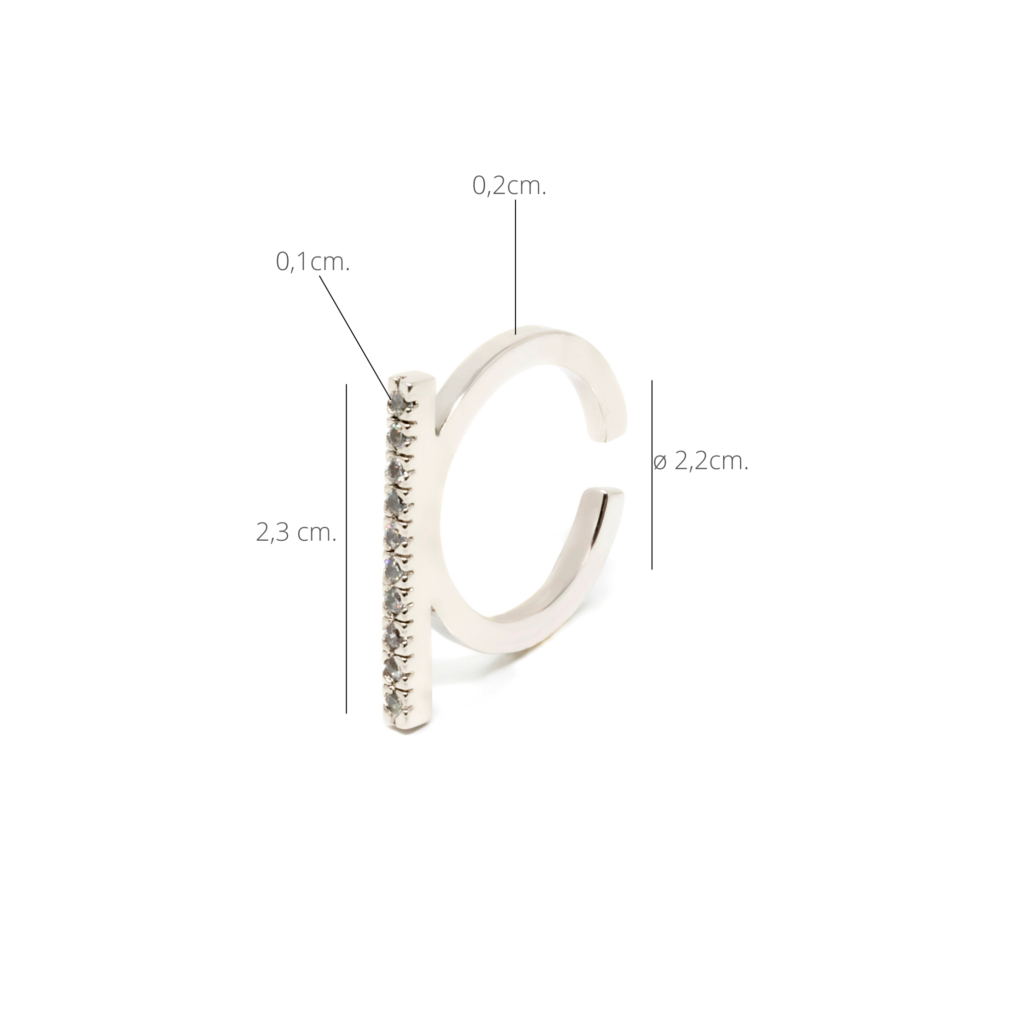 Anillo Manhattan con circonitas de latón bañado en oro