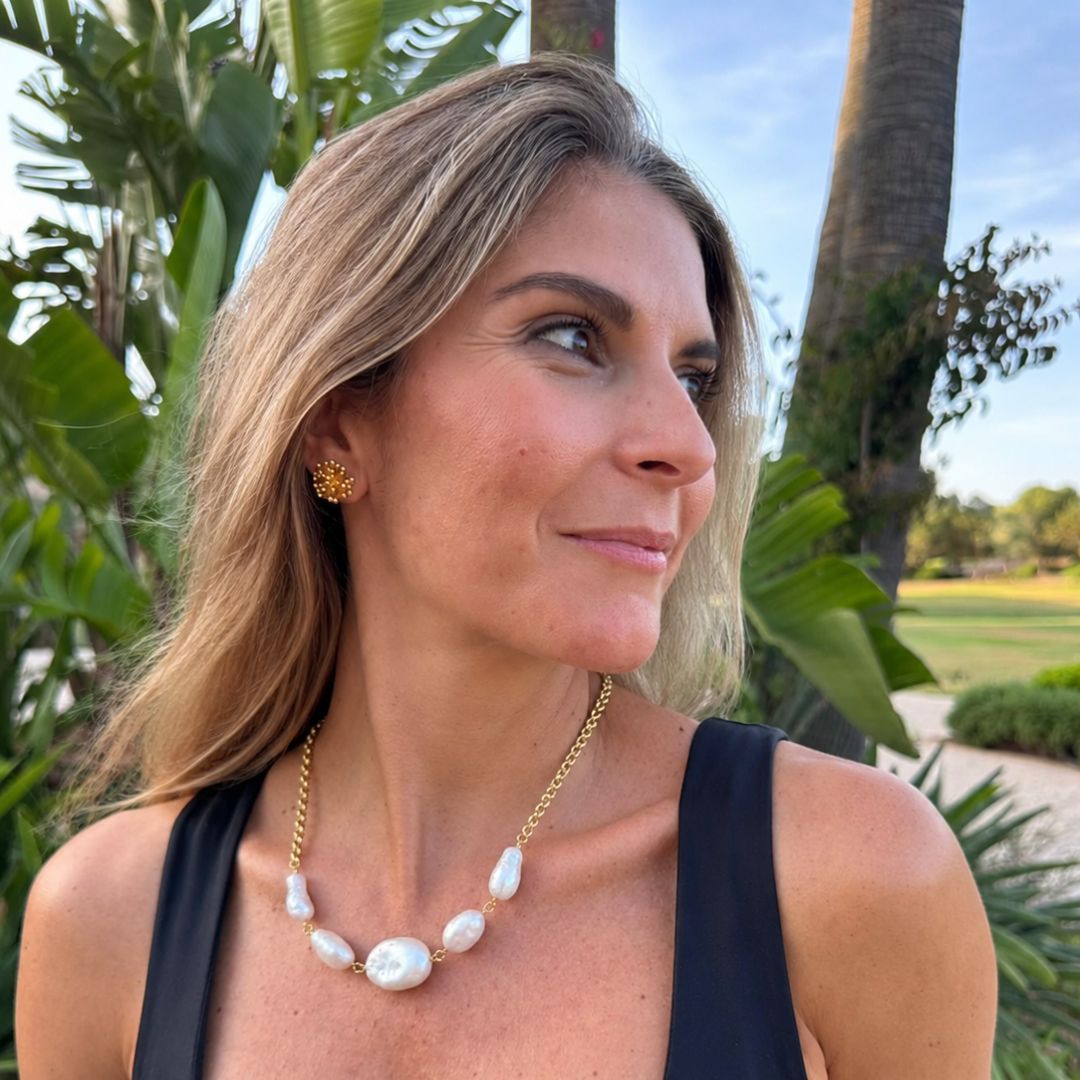 Collar Perth Top con 5 perlas naturales