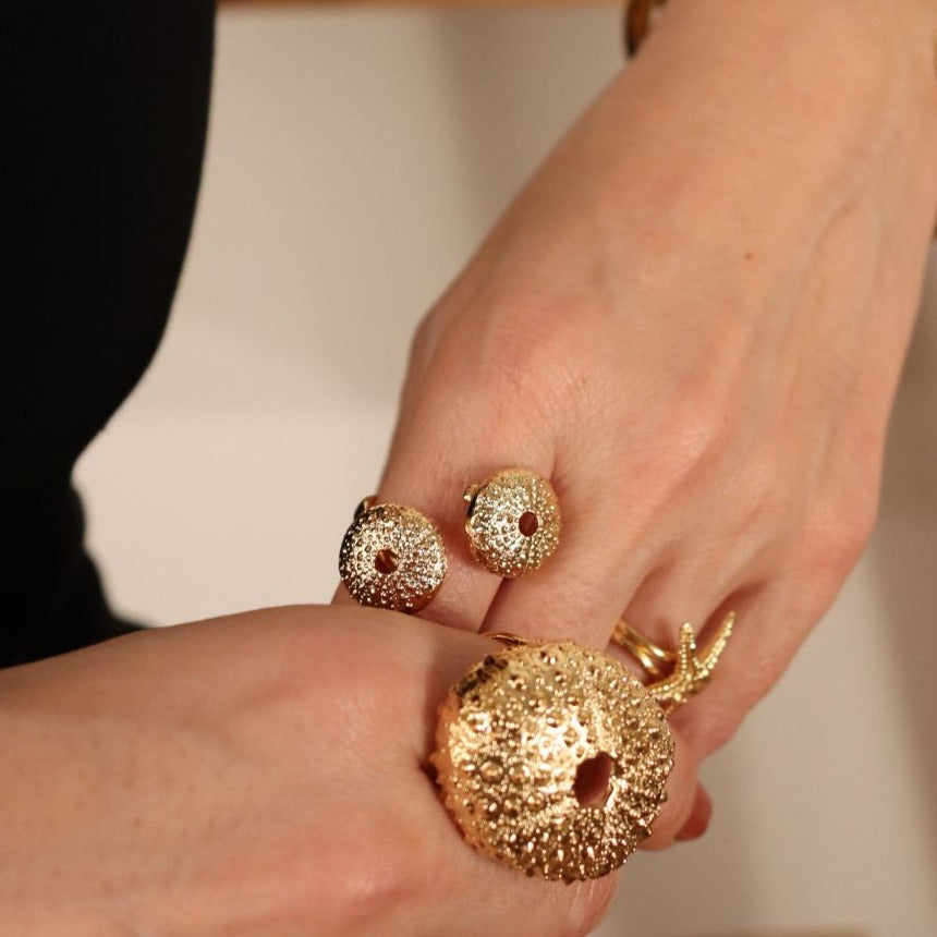 Anillo Mini Trenc Duo dorado (ajustable)