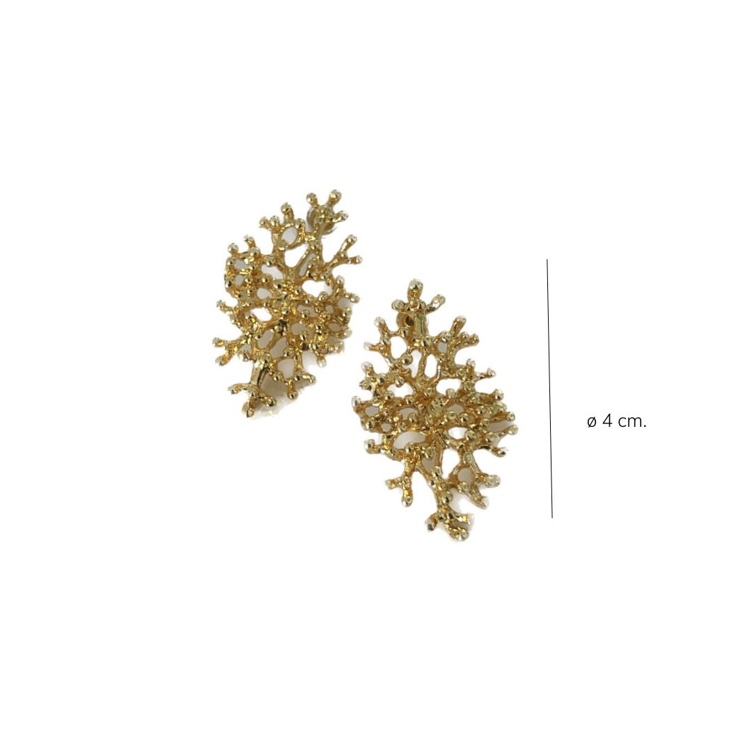 Pendientes Deyá Maxi de coral en latón bañado en oro