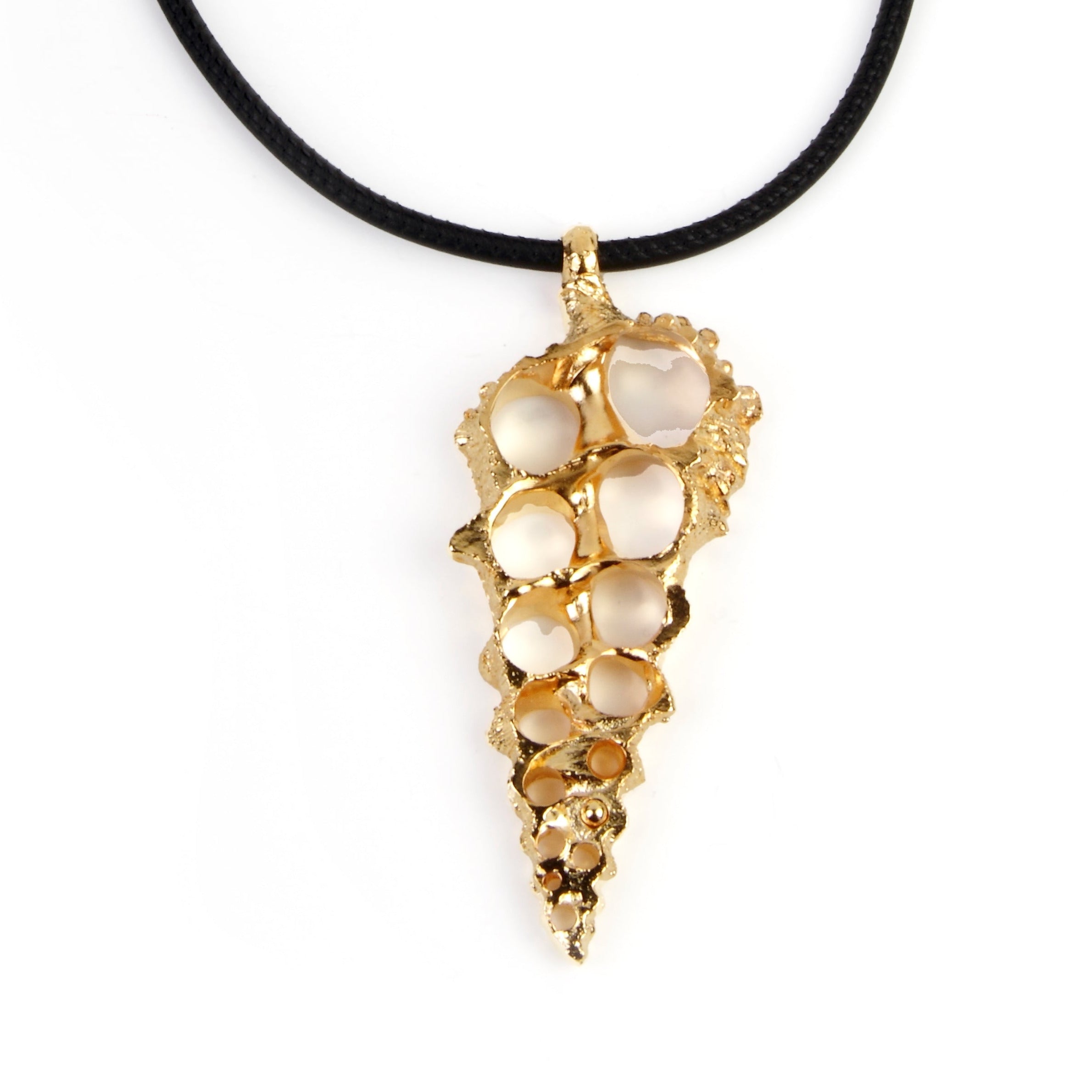 Shell Skeleton Luxe Leather Necklace