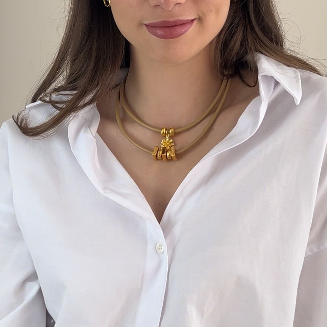 Collar cuero Small Details Luxe