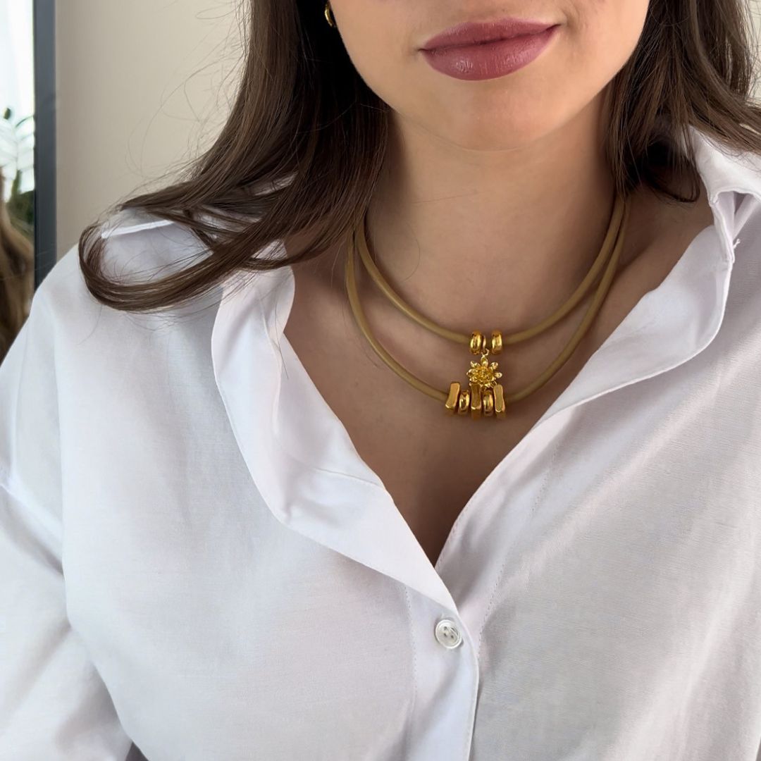 Collar cuero Small Details Luxe