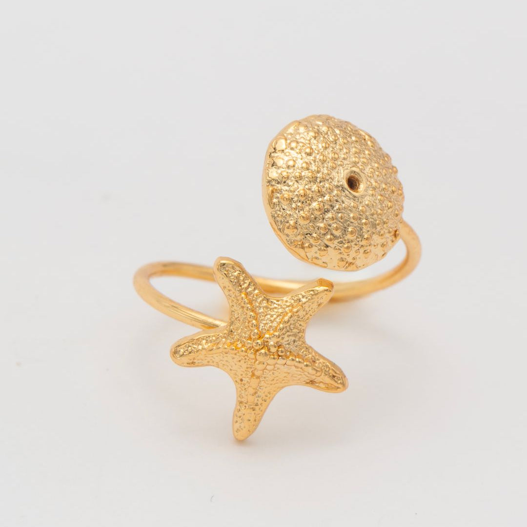 MINI SEA URCHIN AND STARFISH RING