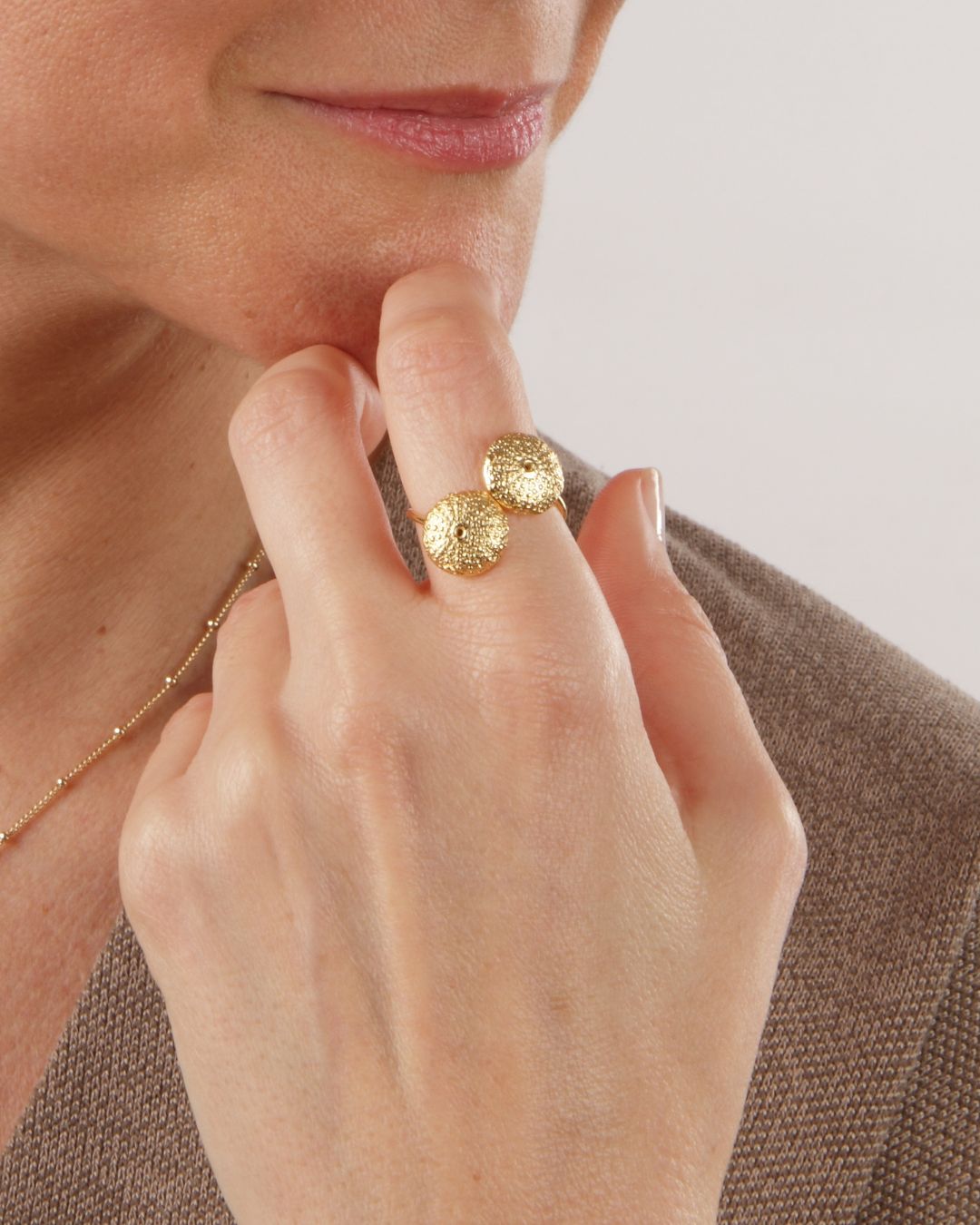 ANILLO MINI ERIZO DOBLE