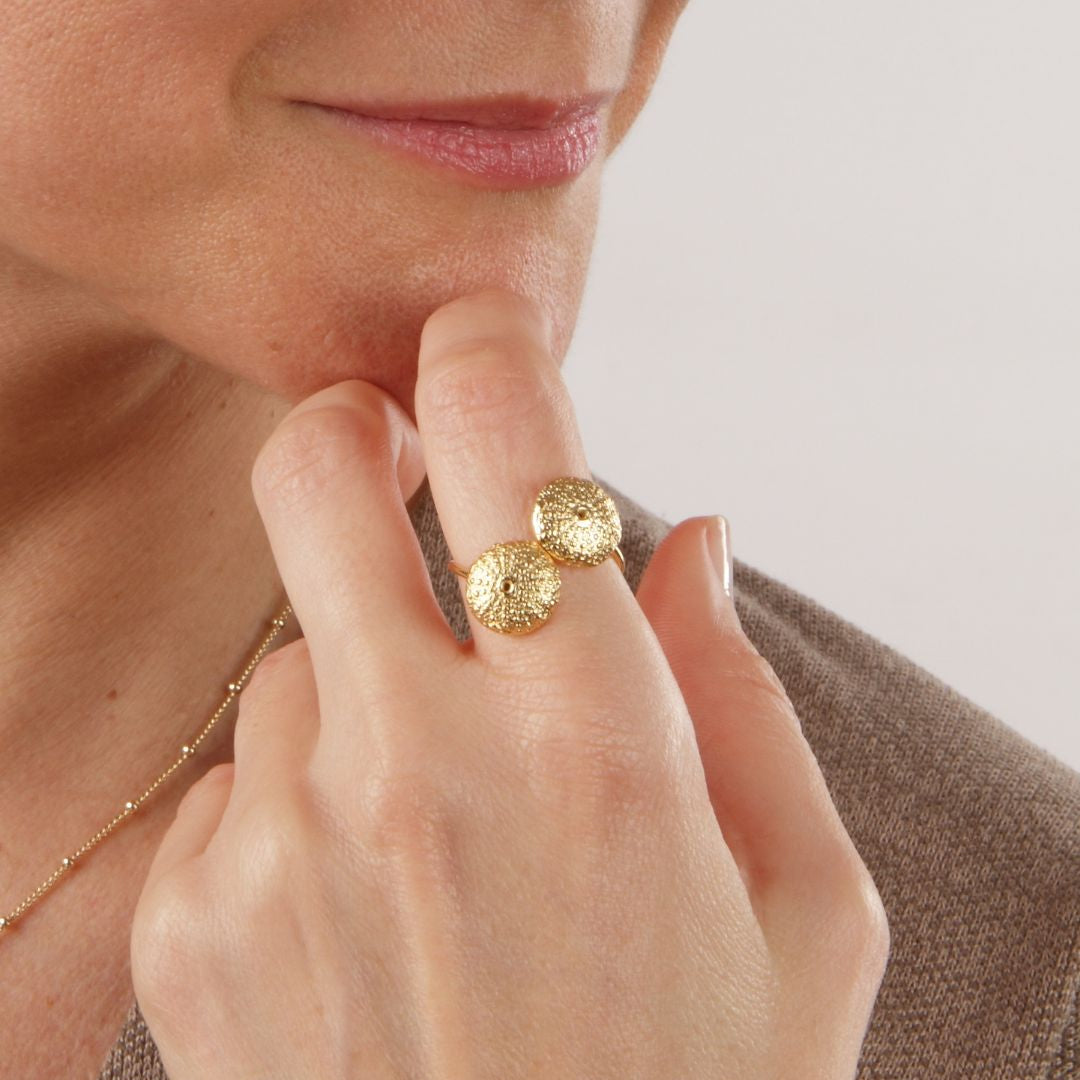ANILLO MINI ERIZO DOBLE