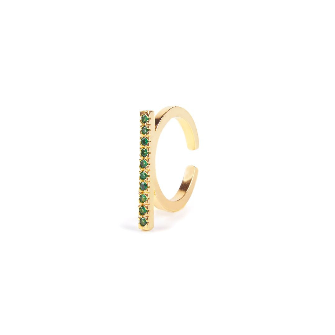 Anillo Manhattan con circonitas de latón bañado en oro
