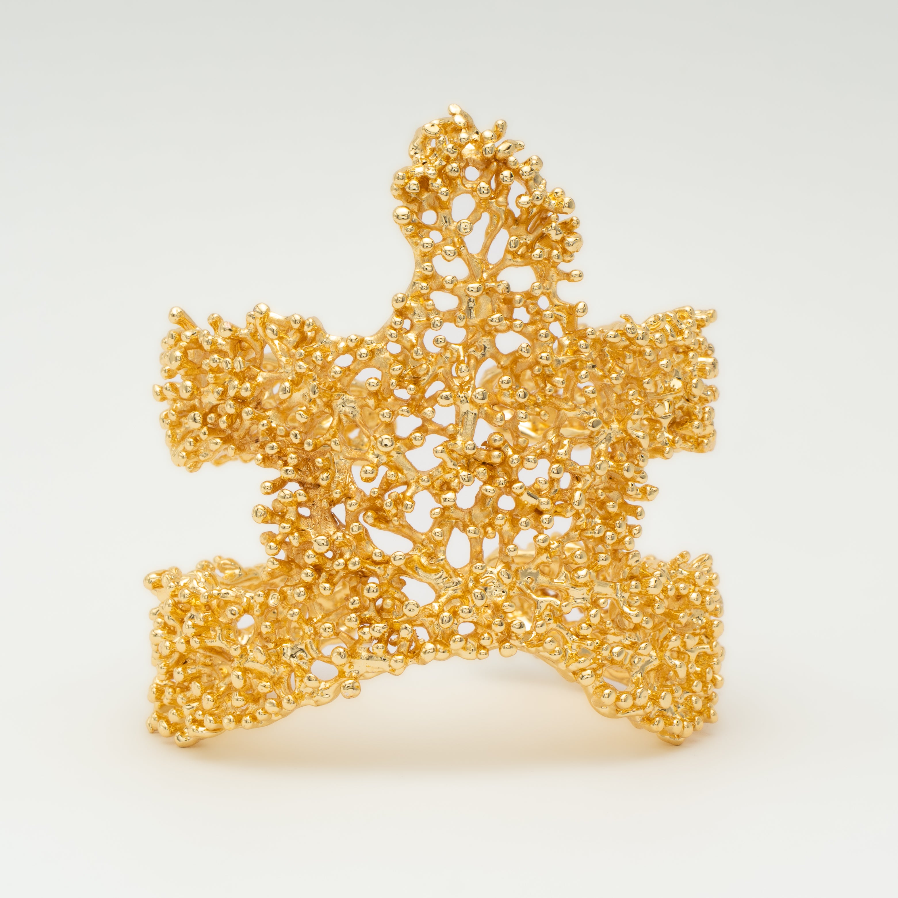 Brazalete Sublime Star coral bañado en oro adaptable
