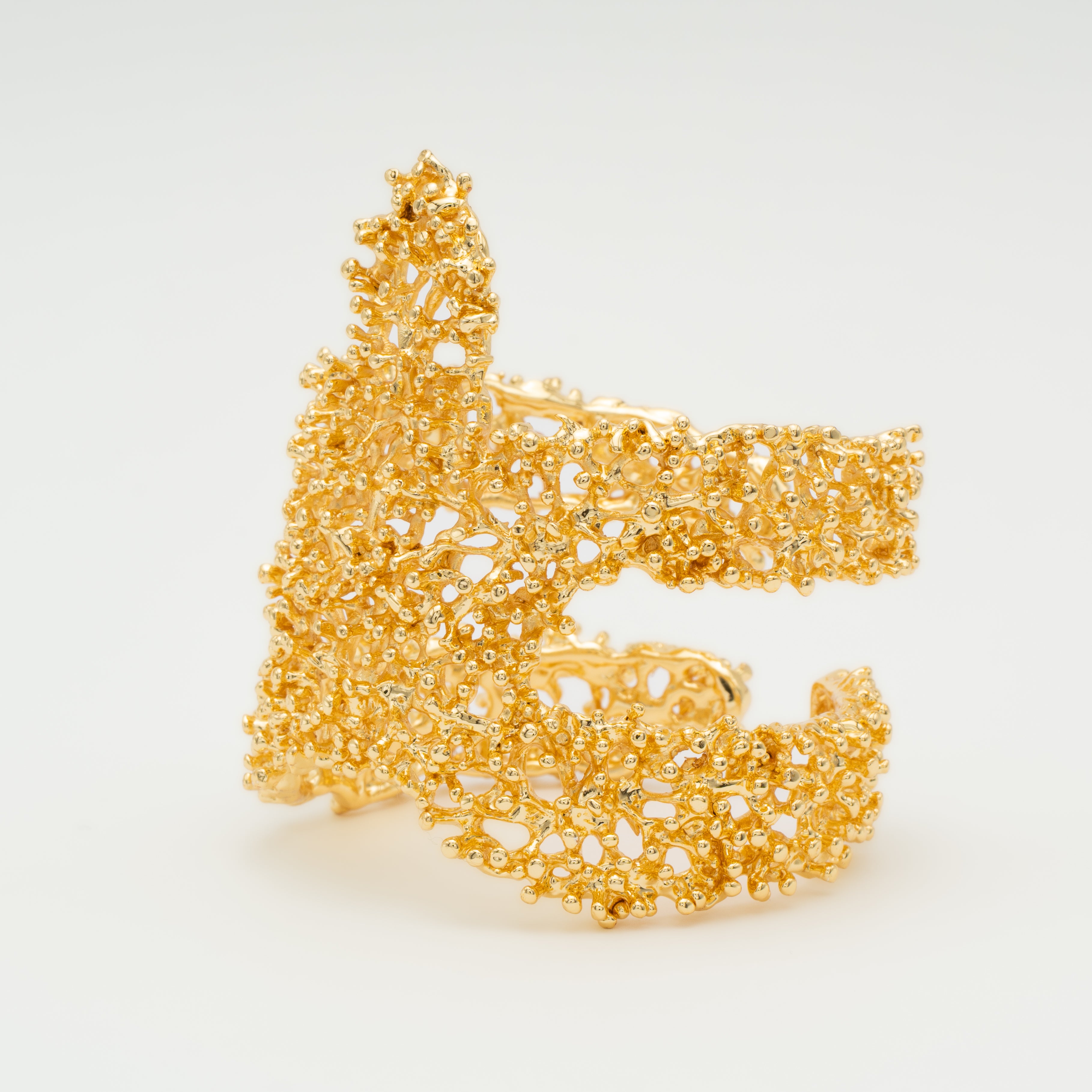Brazalete Sublime Star coral bañado en oro adaptable
