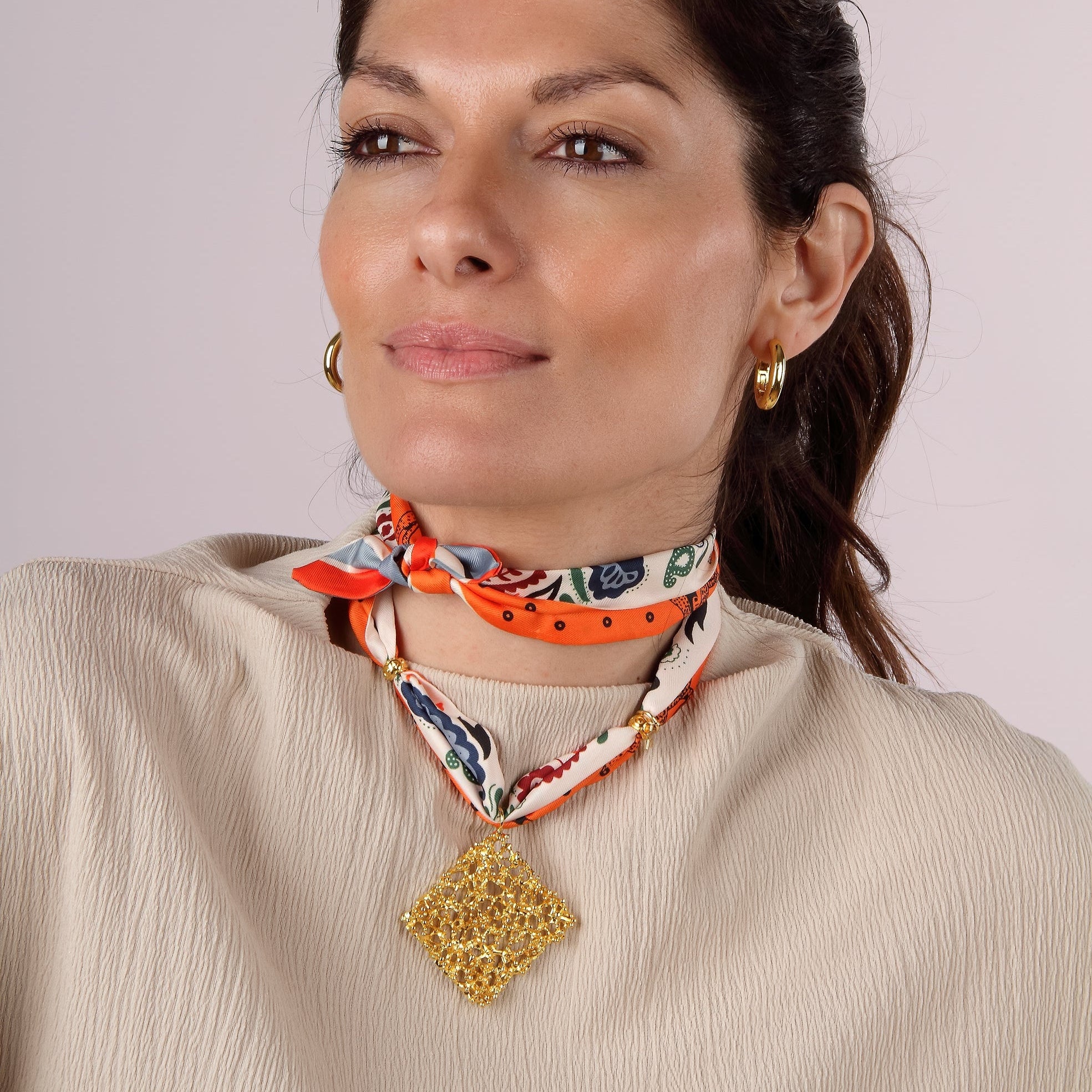 ALGAR SILK SCARF NECKLACE