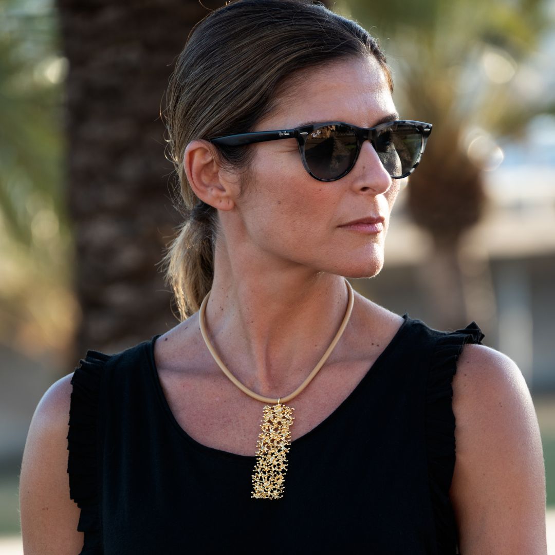 MURADA LUXE MAXI CORAL LEATHER NECKLACE