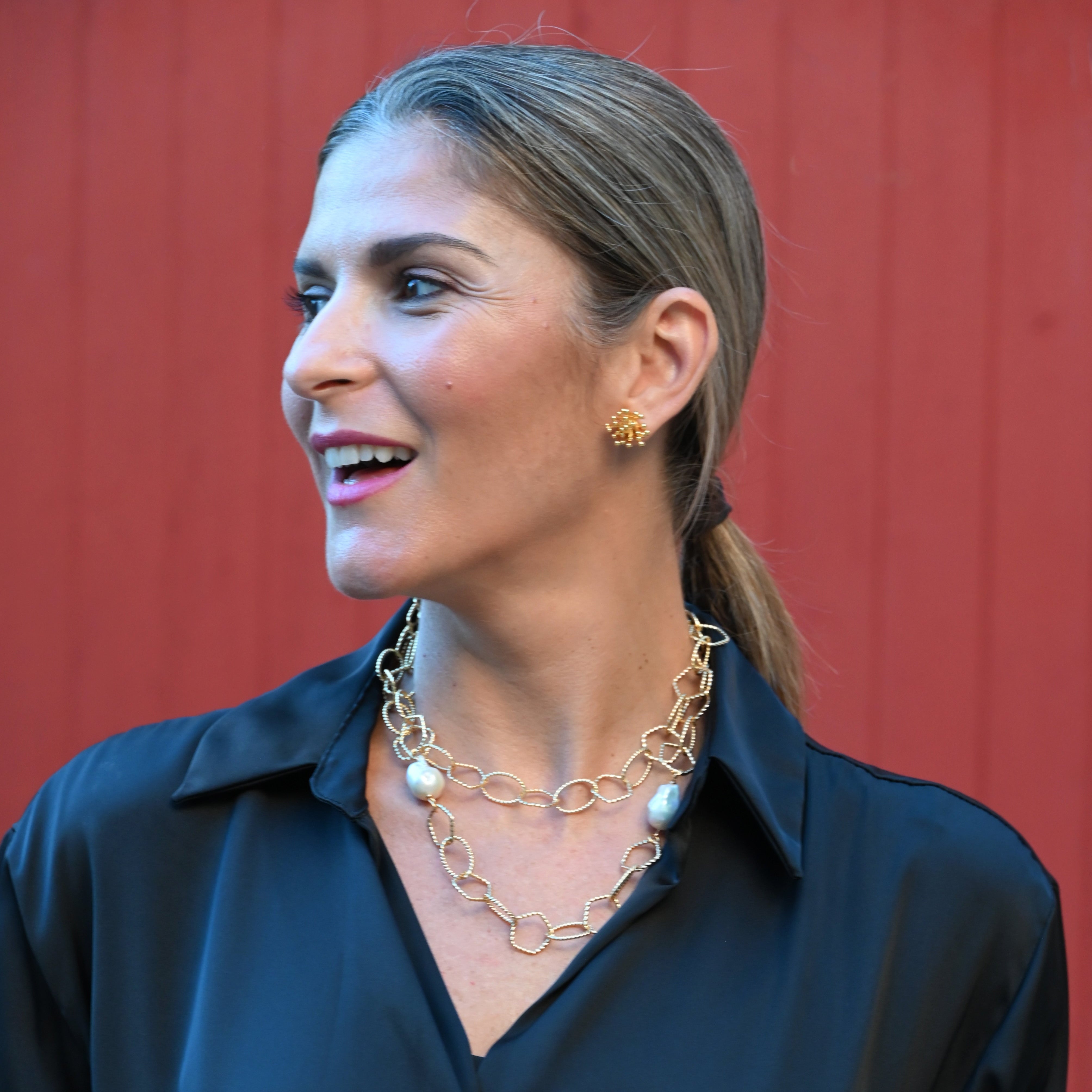 Dancing Double Necklace with Natural Baroque Pearls