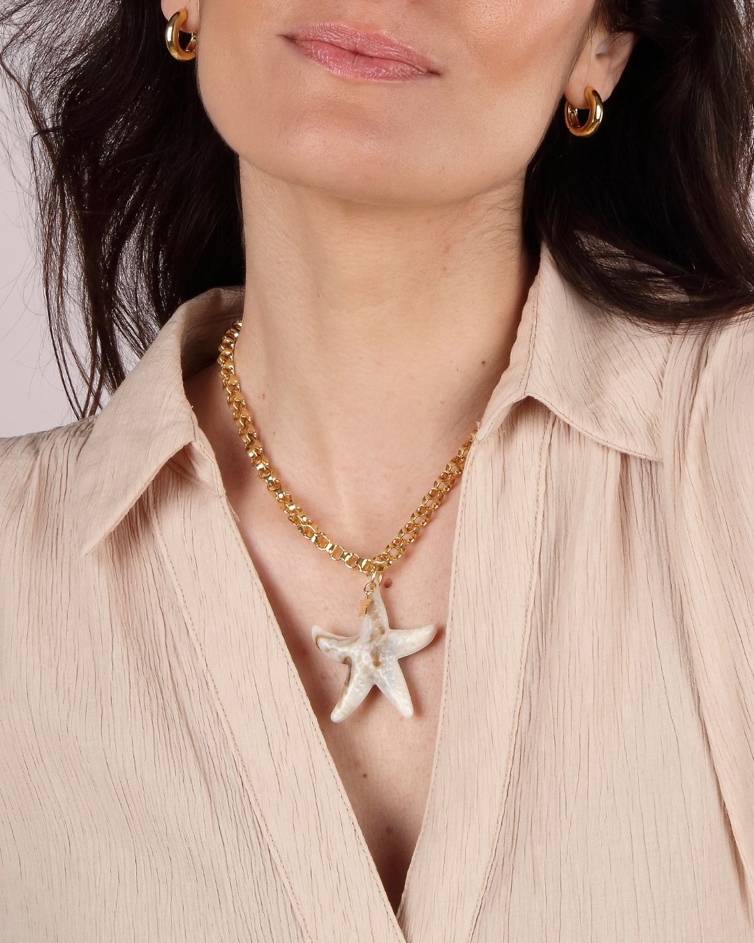 COLLAR CADENA CON ESTRELLA MEDIANA
