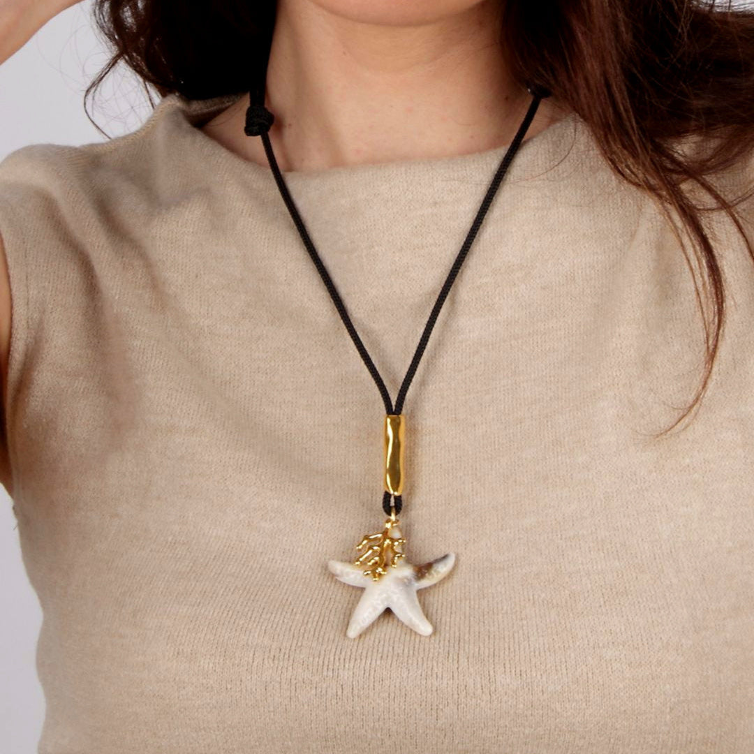 COLLAR NYLON ESTRELLA MEDIANA Y CORAL GOLDY