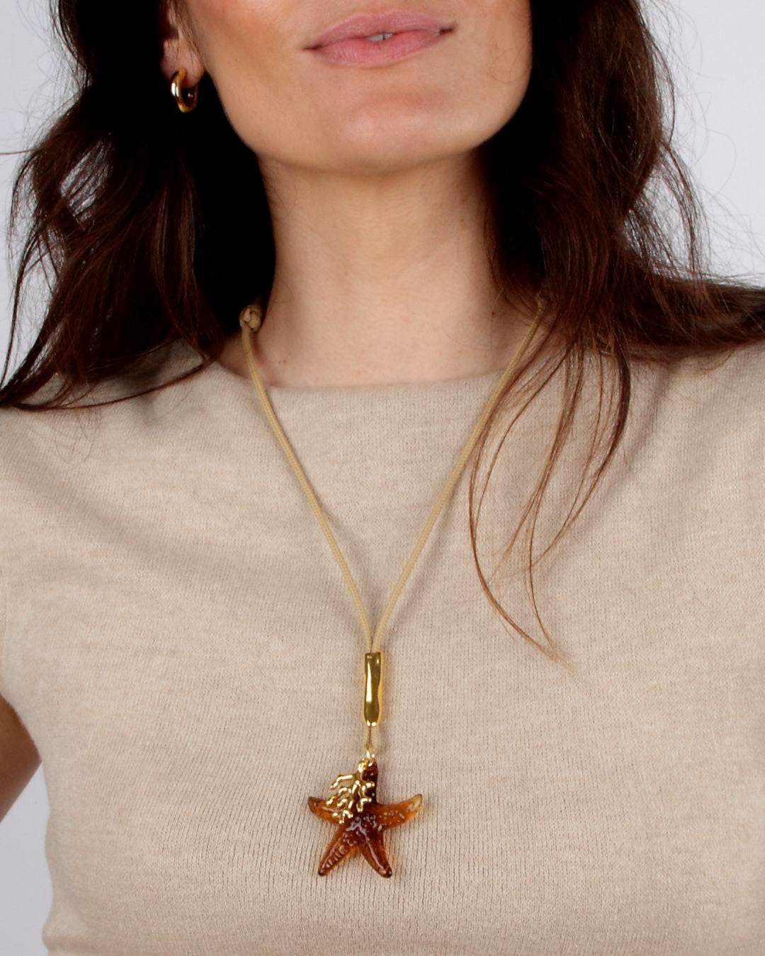 COLLAR NYLON ESTRELLA MEDIANA Y CORAL GOLDY