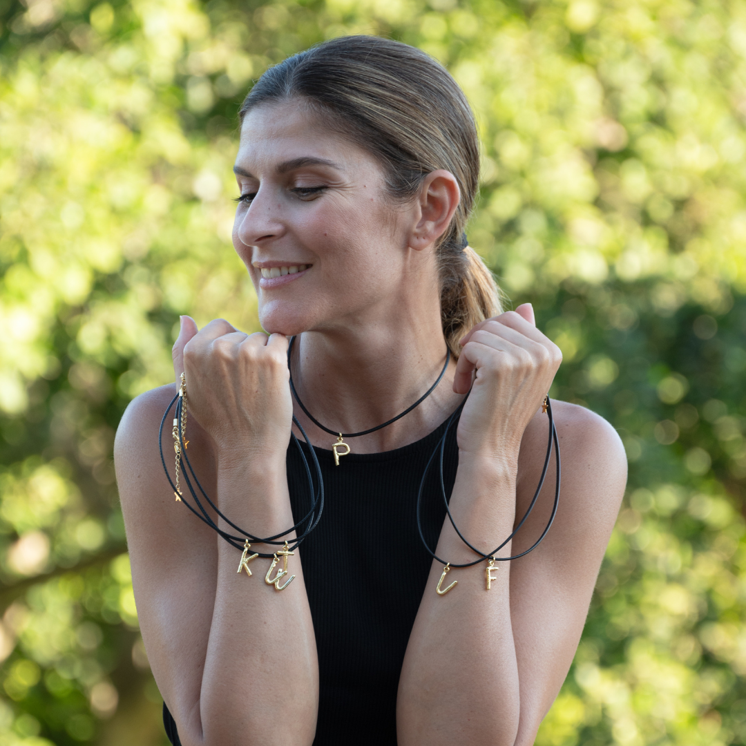 Collar cuero Iniciales Letteric