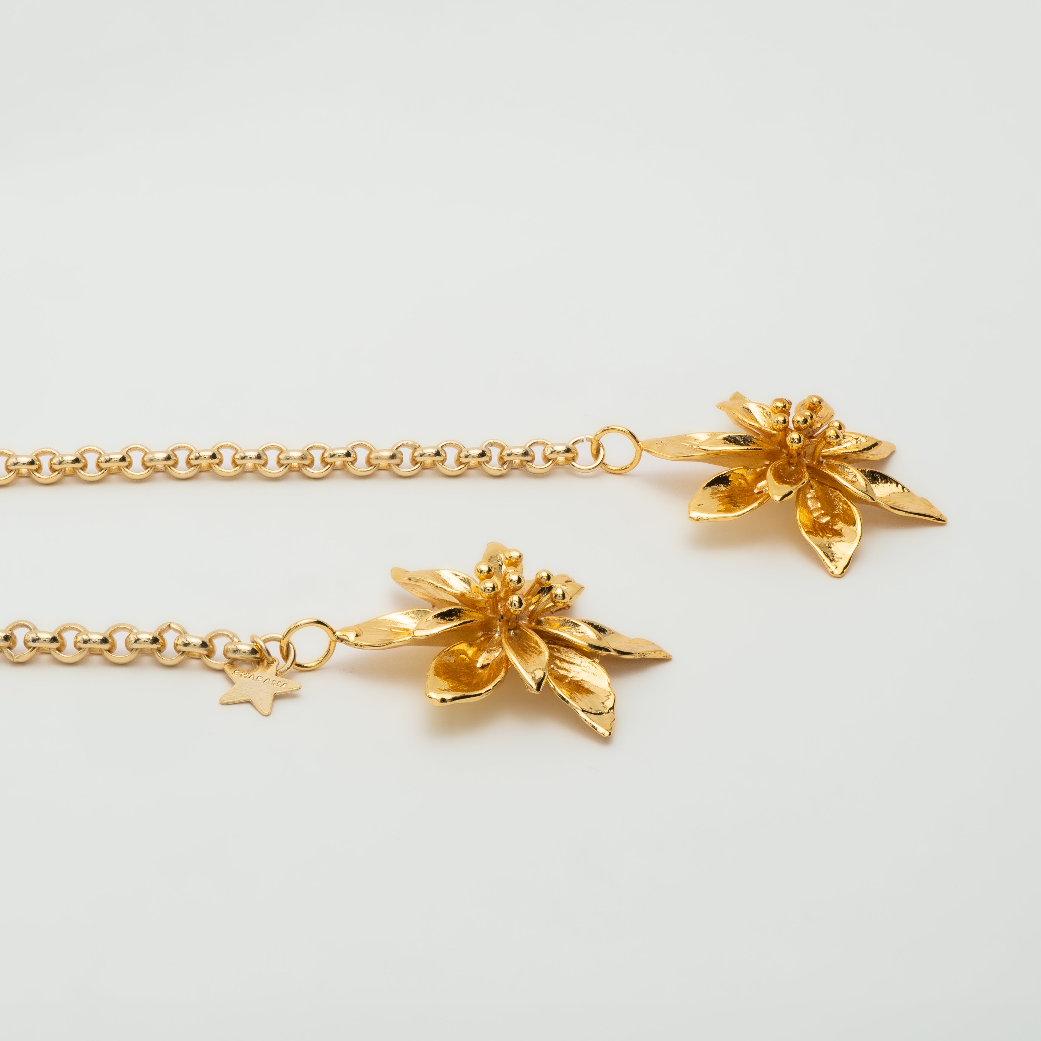 Multi-position necklace with exotic flowers