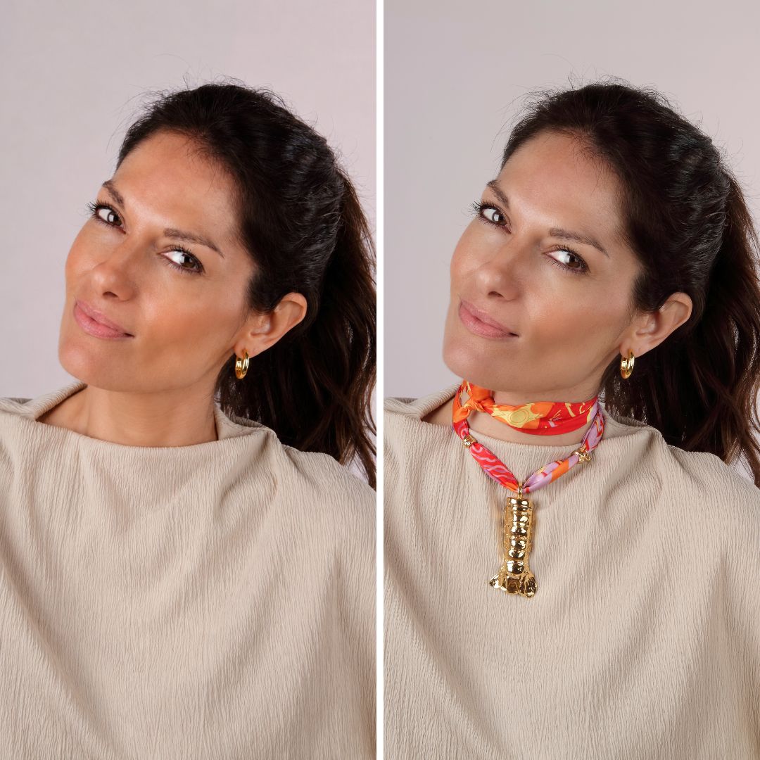 COLLAR PAÑUELO SEDA COLA CIGALA