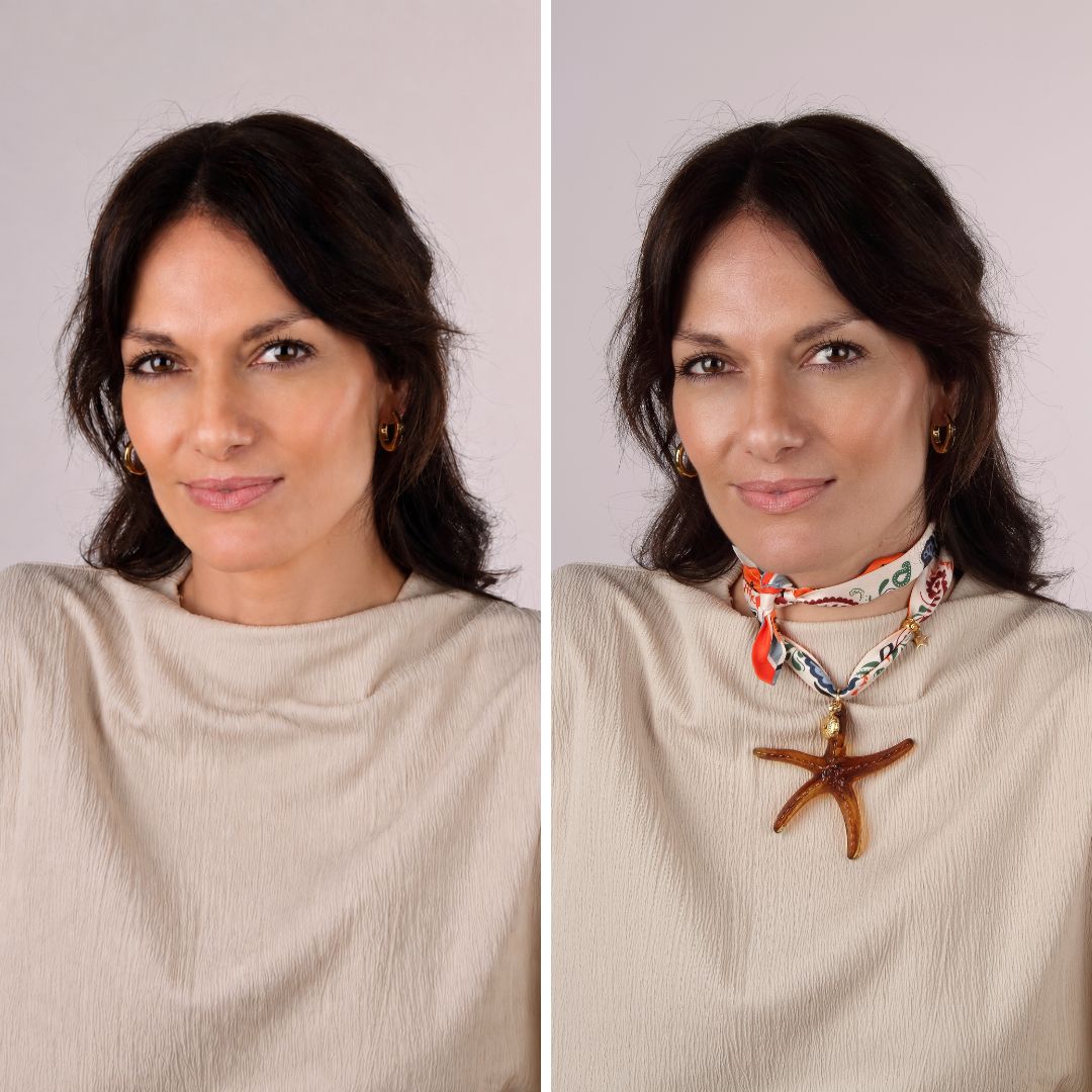 COLLAR PAÑUELO SEDA ESTRELLA GRANDE