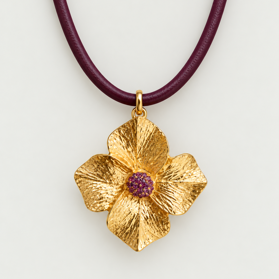 Collar Flor Almendro Luxe