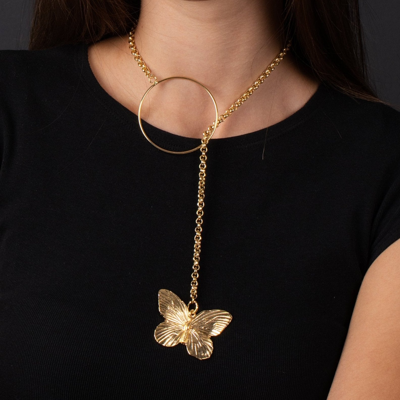 Collar CADENA Butterfly Top Round