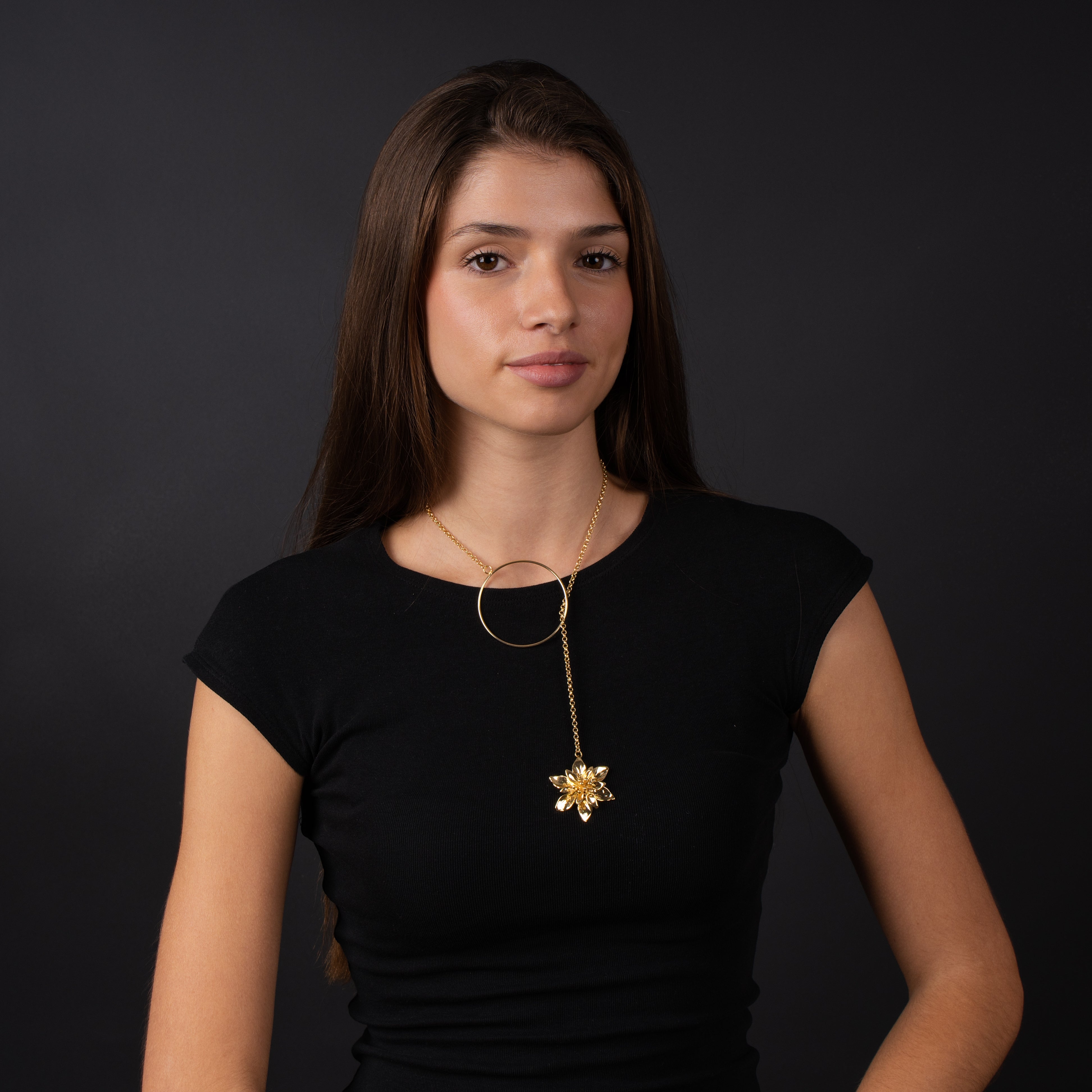 Collar CADENA Flor Top Round