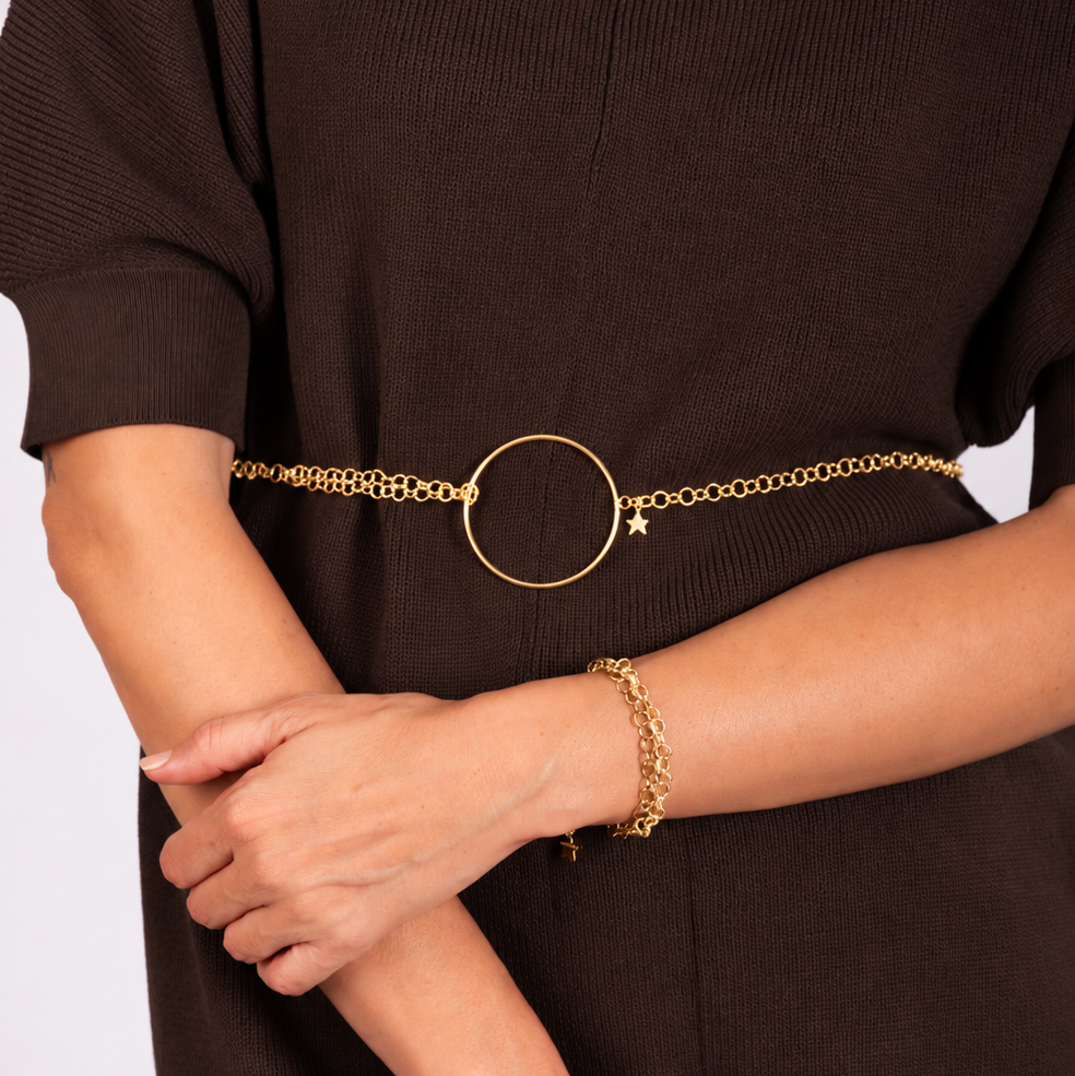 Collar cadena Aro Dorado bañado en oro