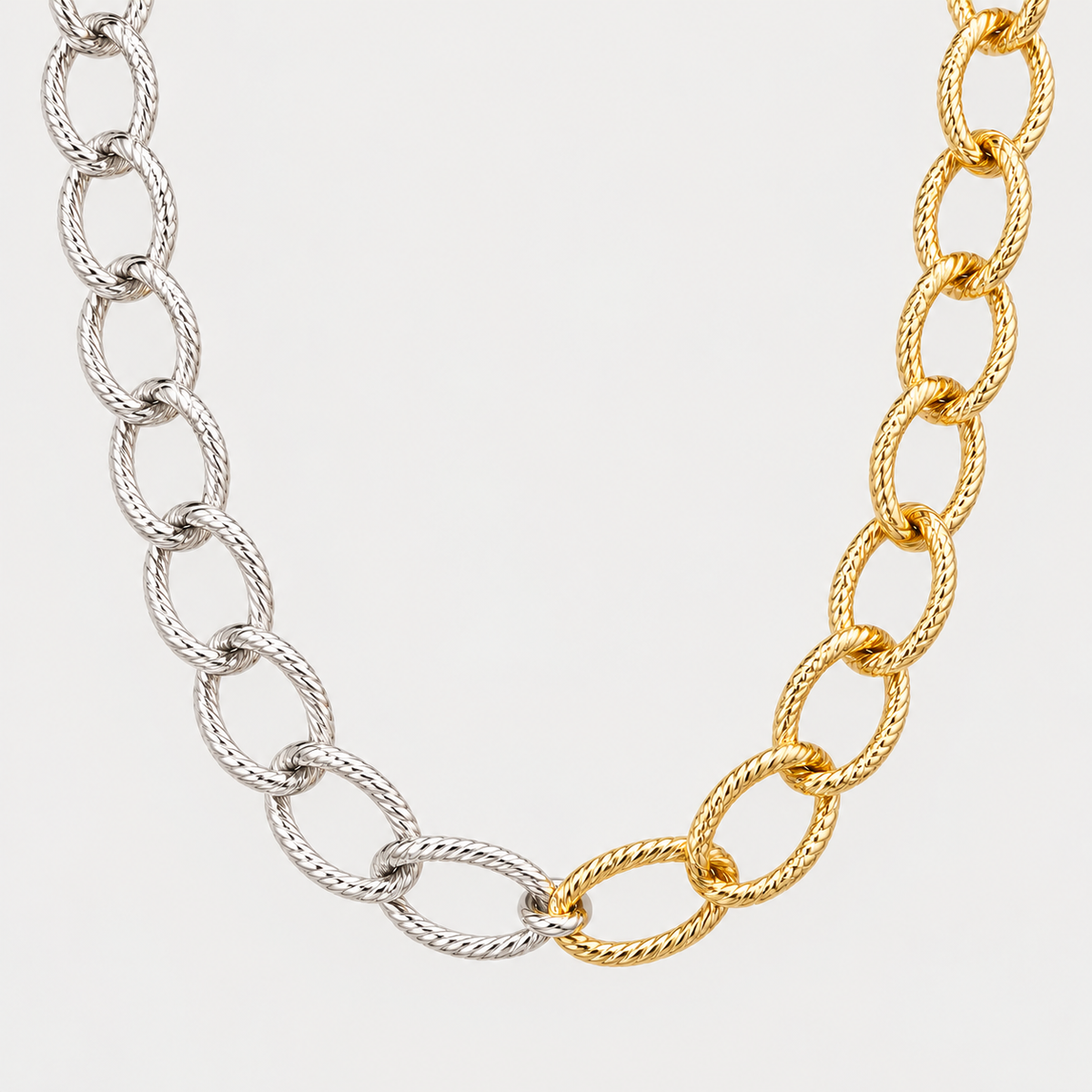 Collar cadena gruesa Bicolor