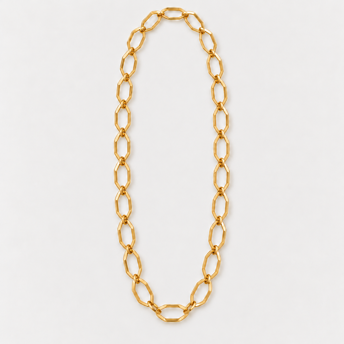 Collar cadena hexagonal dorada
