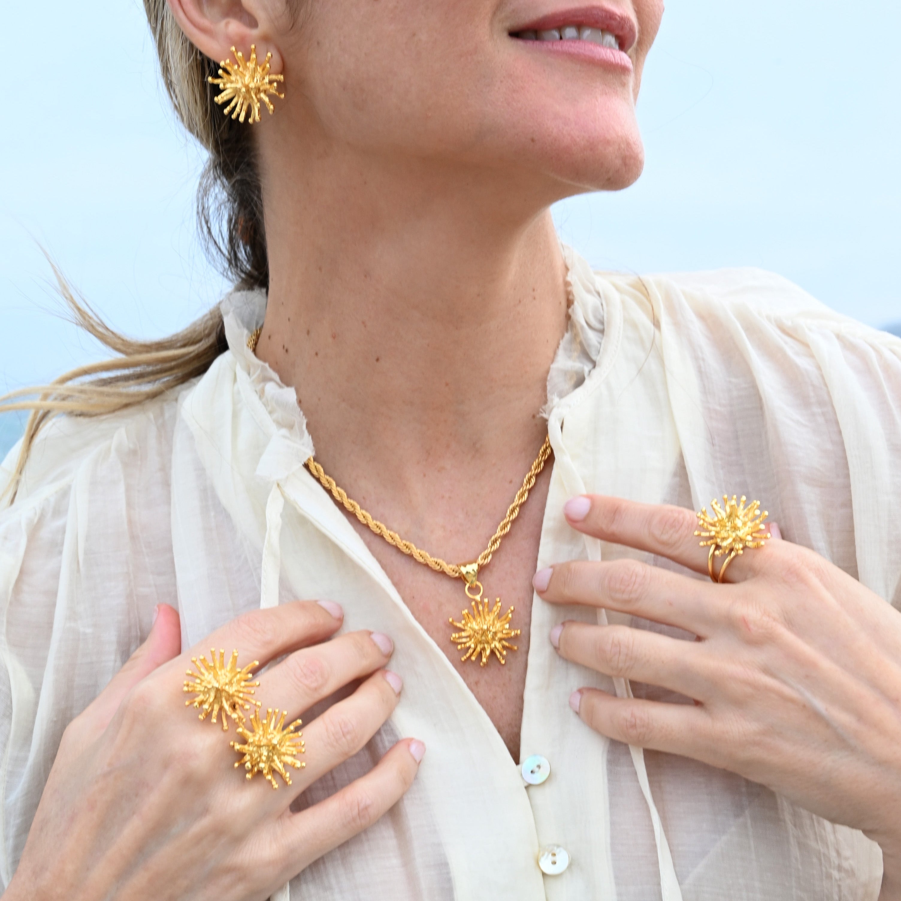 Collar cordón mallorquín con coral