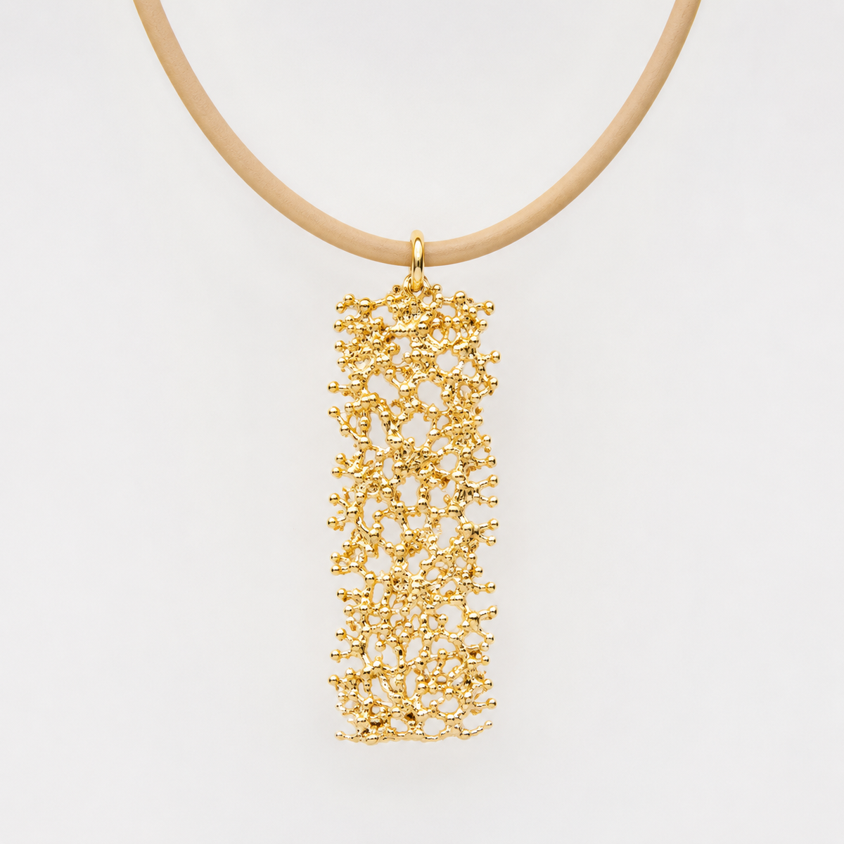 COLLAR CUERO CORAL MAXI MURADA LUXE