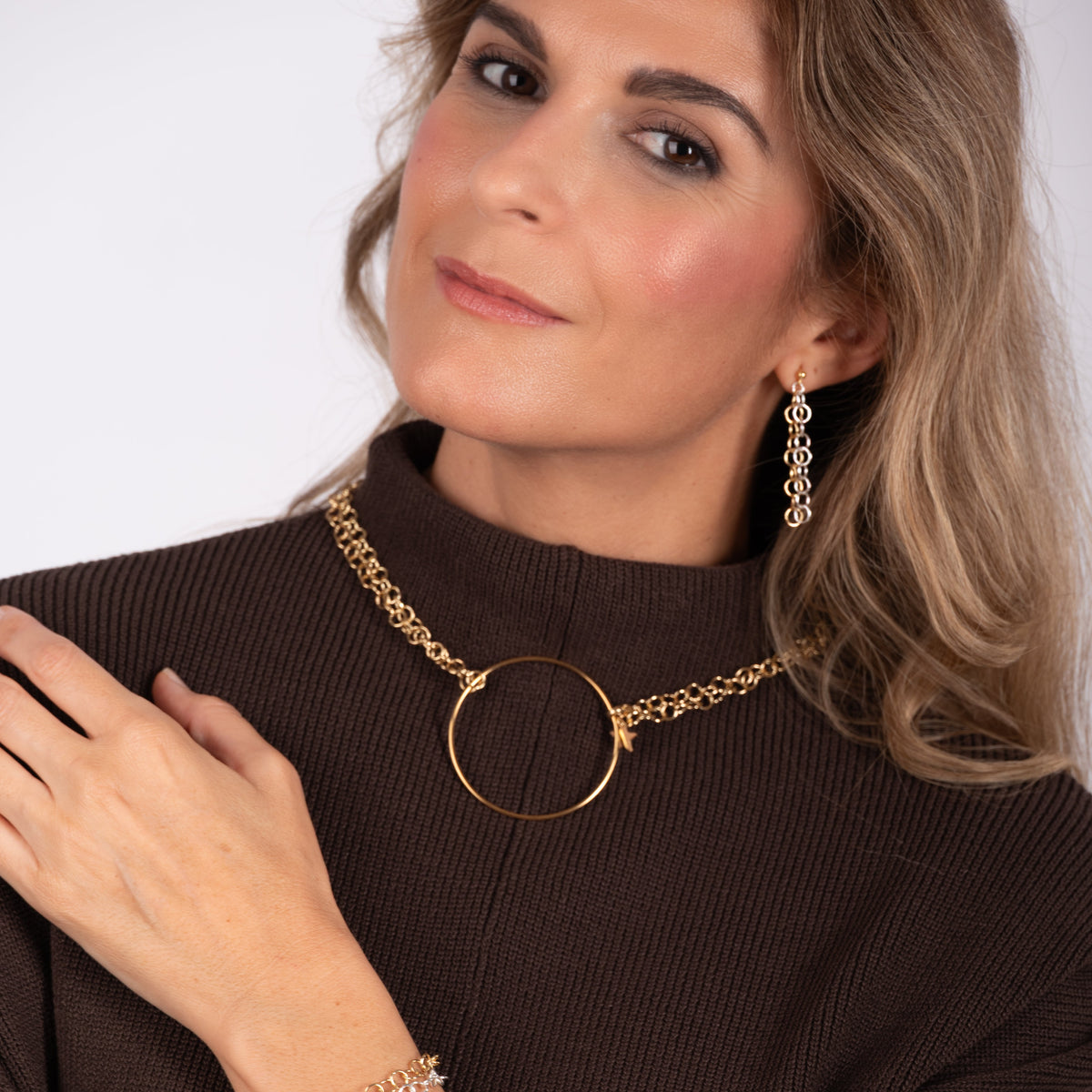 Collar cadena Aro Dorado bañado en oro