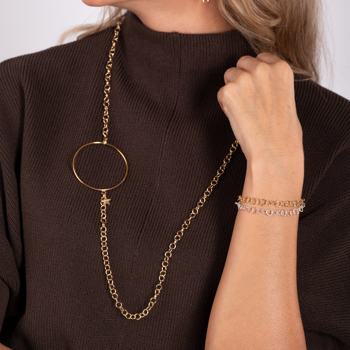 Collar cadena Aro Dorado bañado en oro