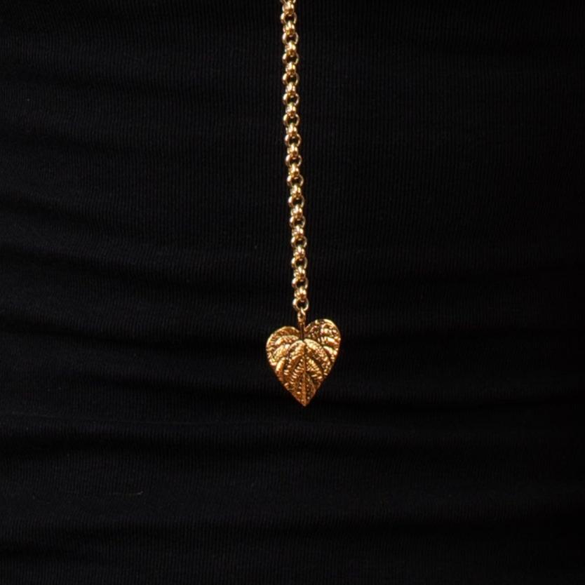 Collar CADENA Pearl Row Leaf Top
