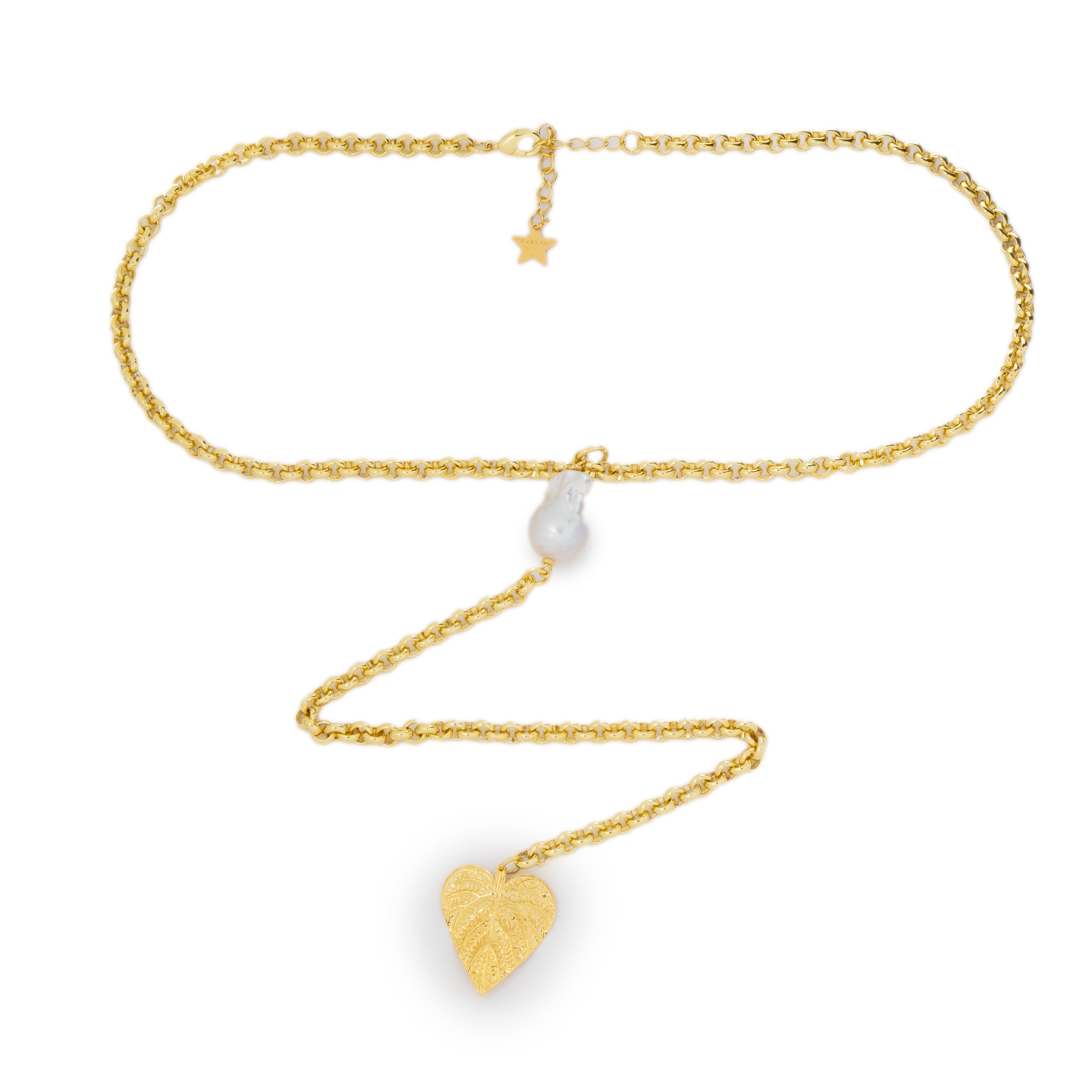 Collar CADENA Pearl Row Leaf Top