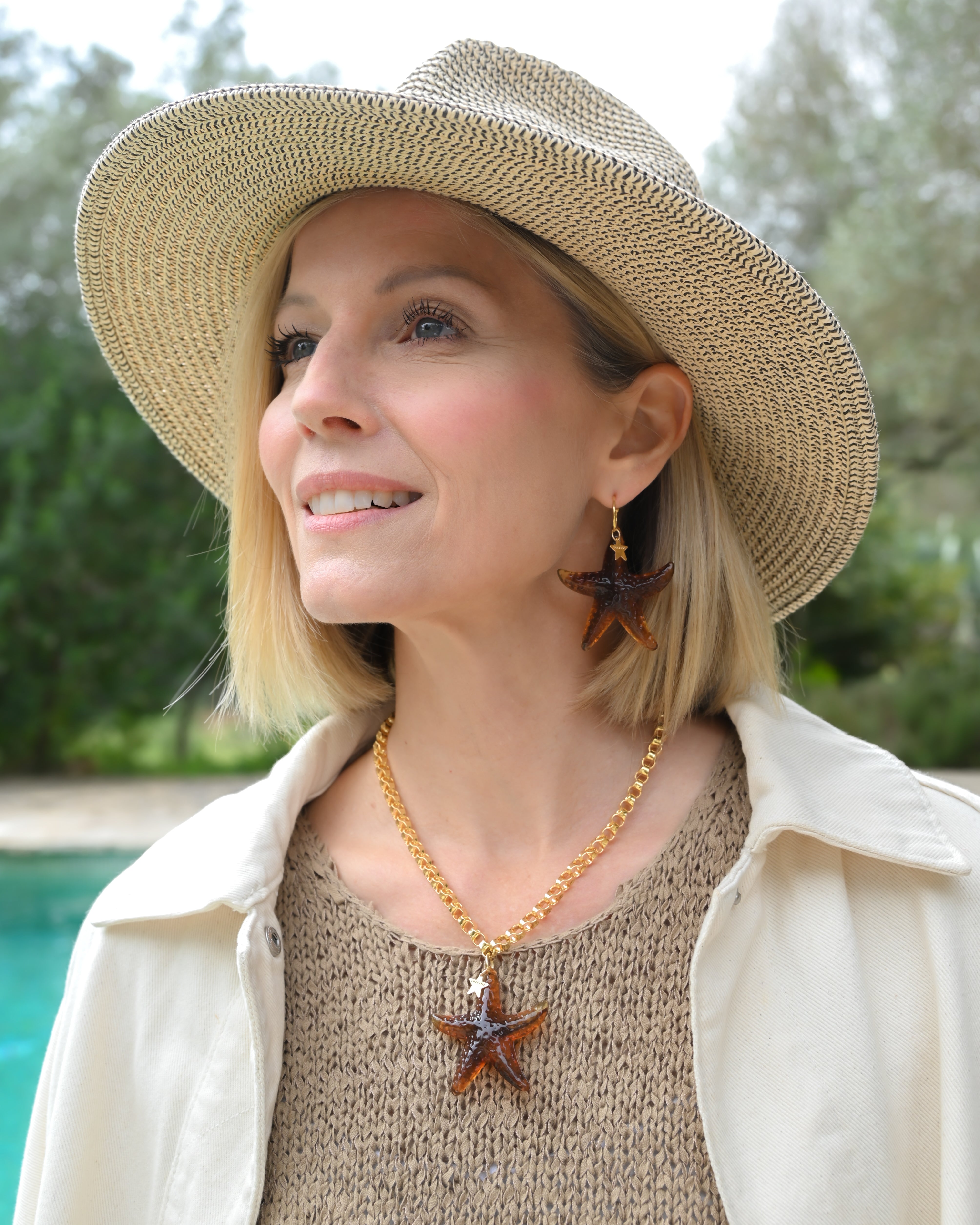 COLLAR CADENA CON ESTRELLA ACRÍLICA MEDIANA