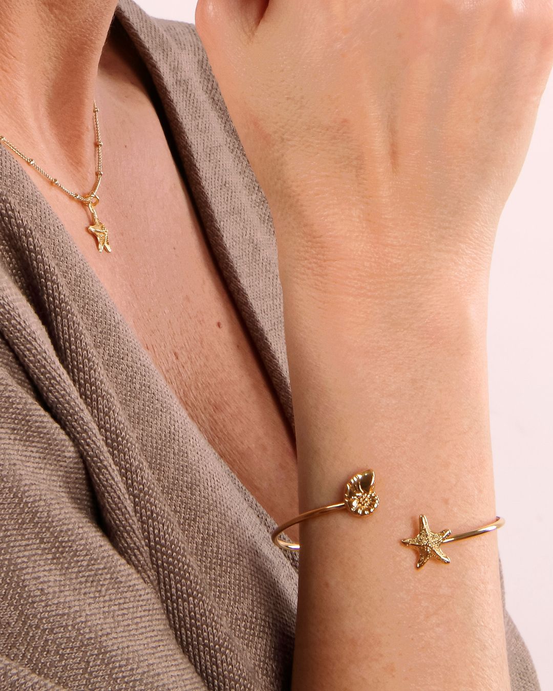 PULSERA MINI ESTRELLA DE MAR Y NAUTILUS