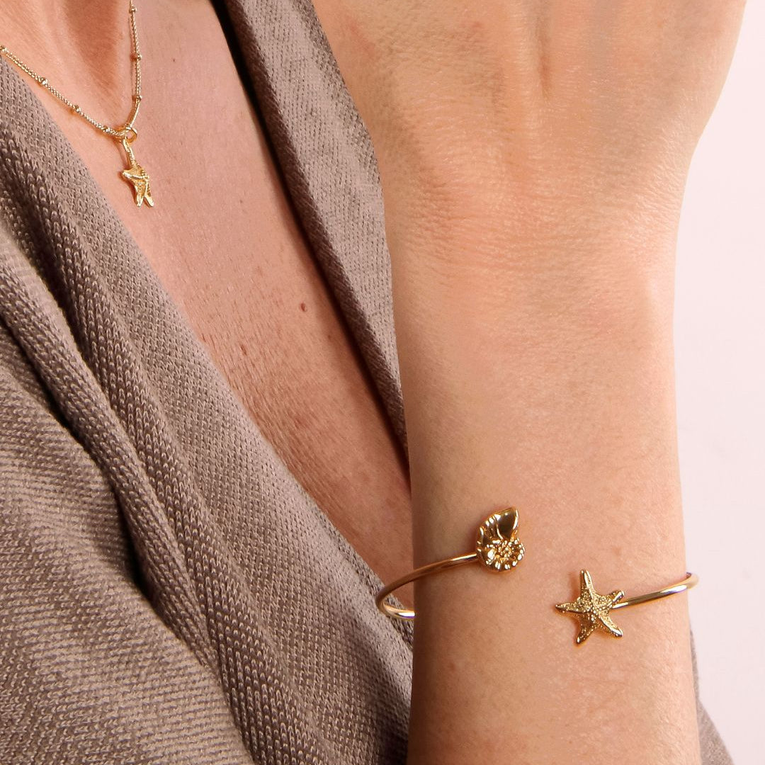 PULSERA MINI ESTRELLA DE MAR Y NAUTILUS