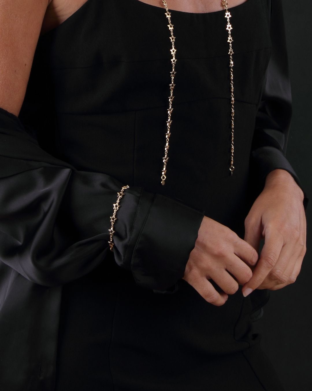 Pulsera cadena estrellas silueta