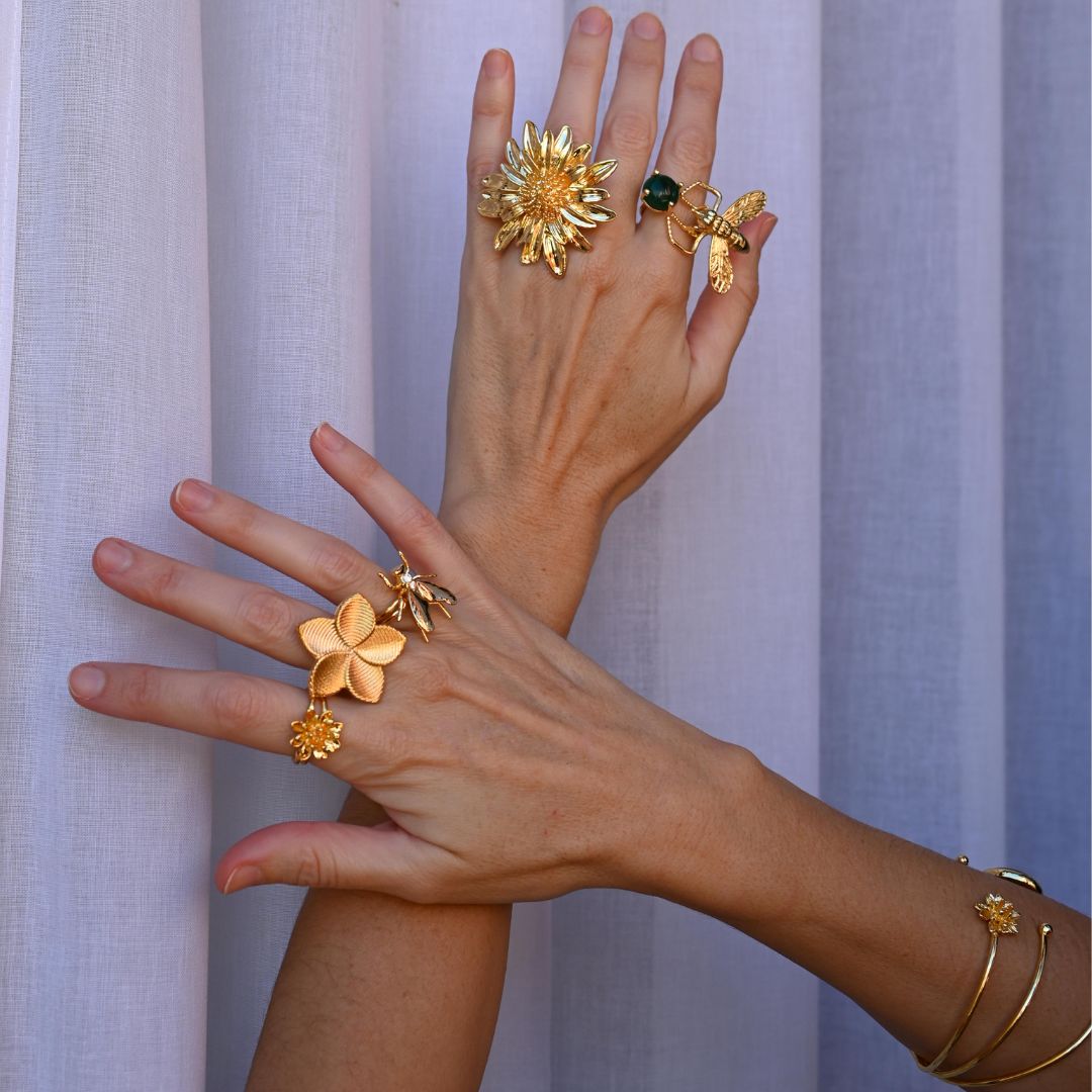 Gold-plated brass Fly Ring (Adjustable)