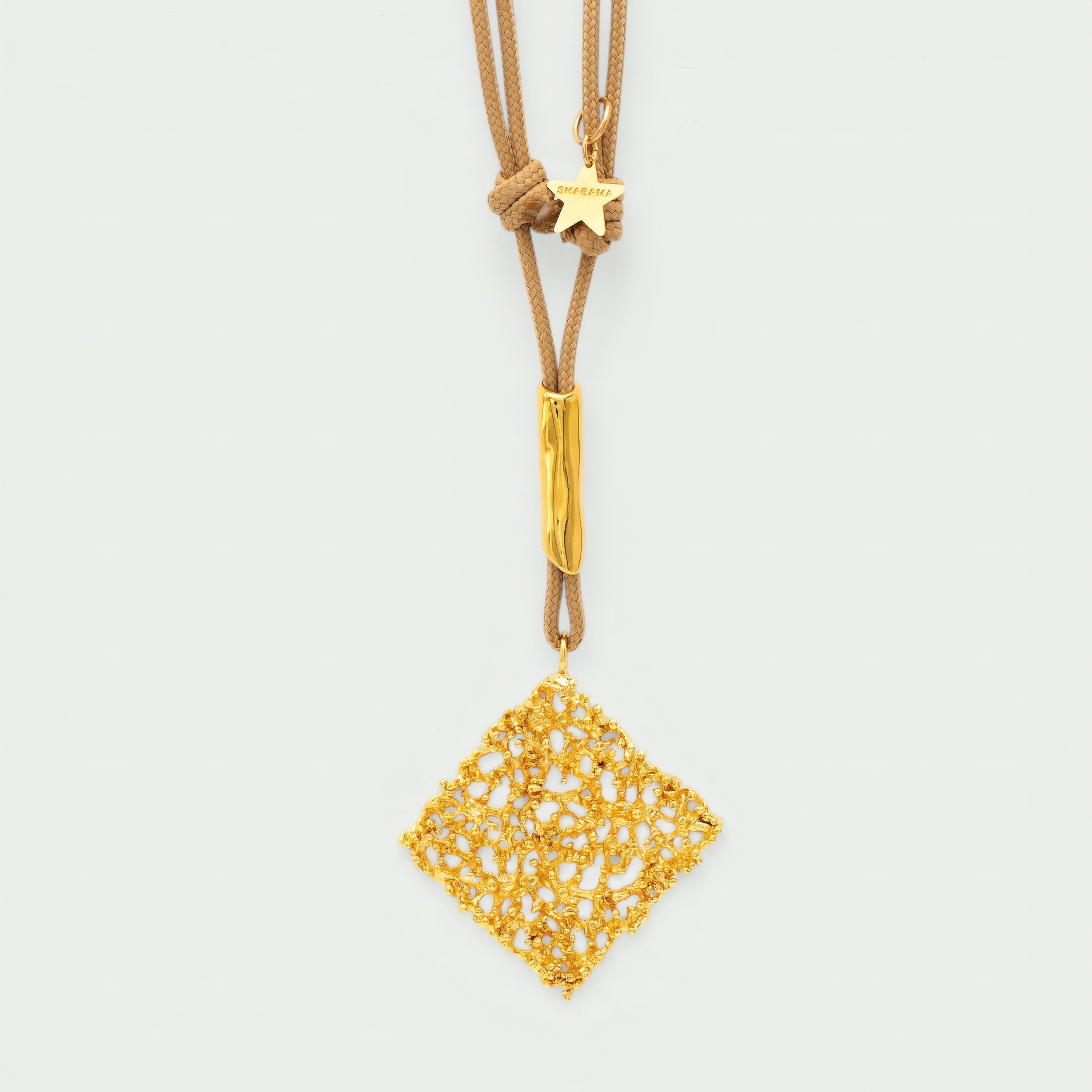 COLLAR NYLON ALGAR GOLDY banado en oro - Shabama Palma joyeria Mallorca