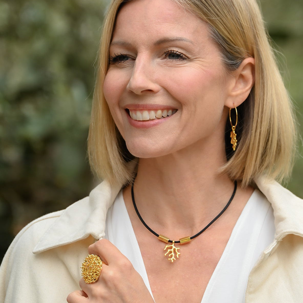 COLLAR CUERO CORAL