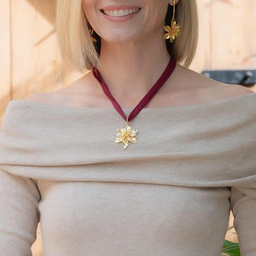 Collar elástico flor exotica