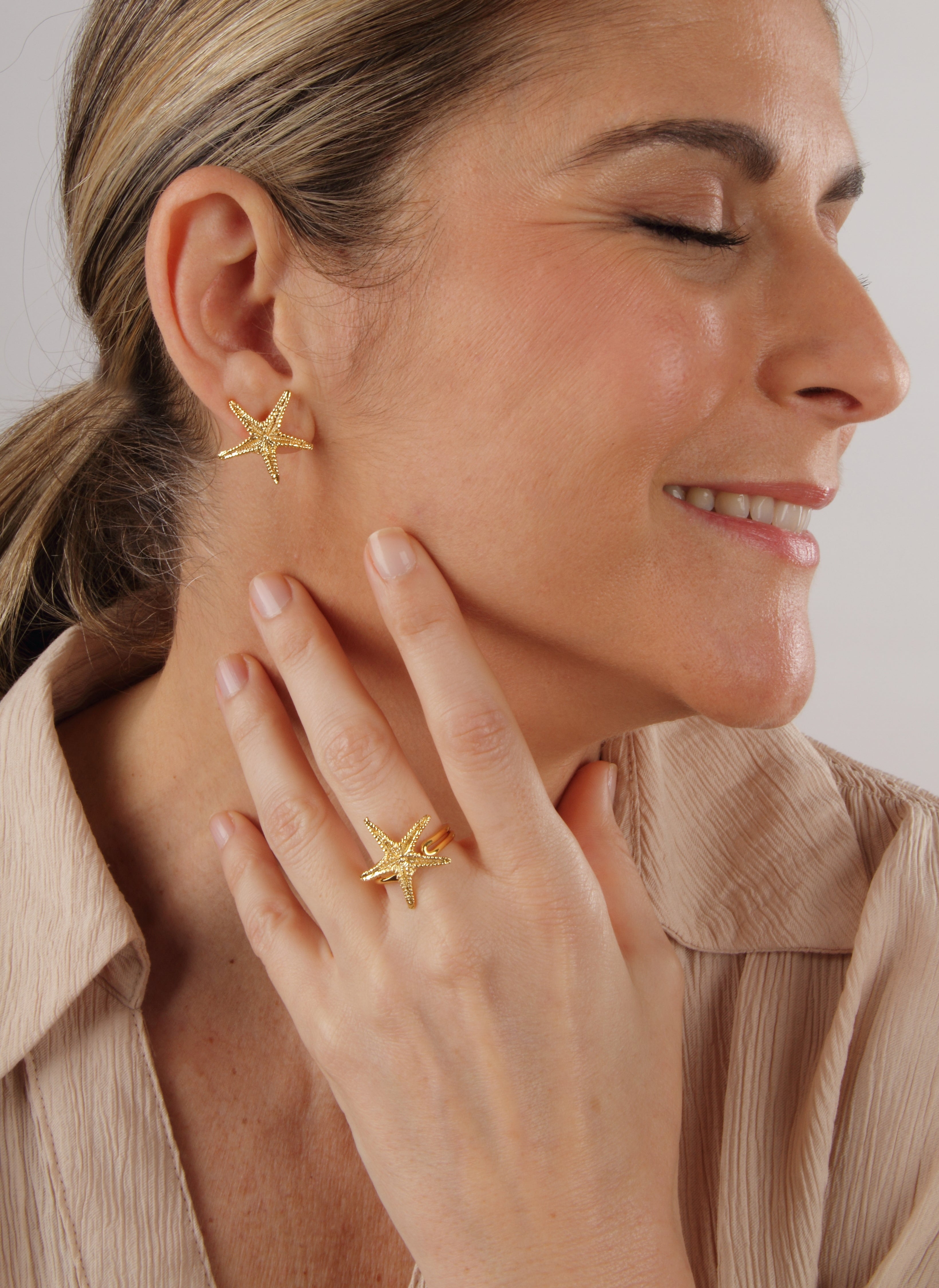 White Star Earrings