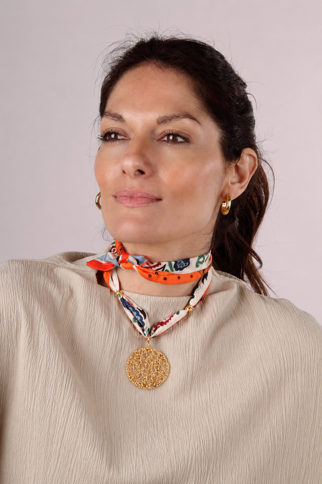 ALGAR SILK SCARF NECKLACE
