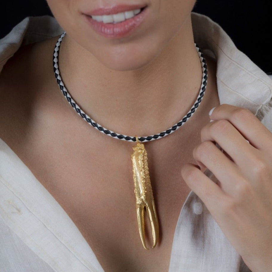 Leather Necklace Pata Cigala Tuent Luxe