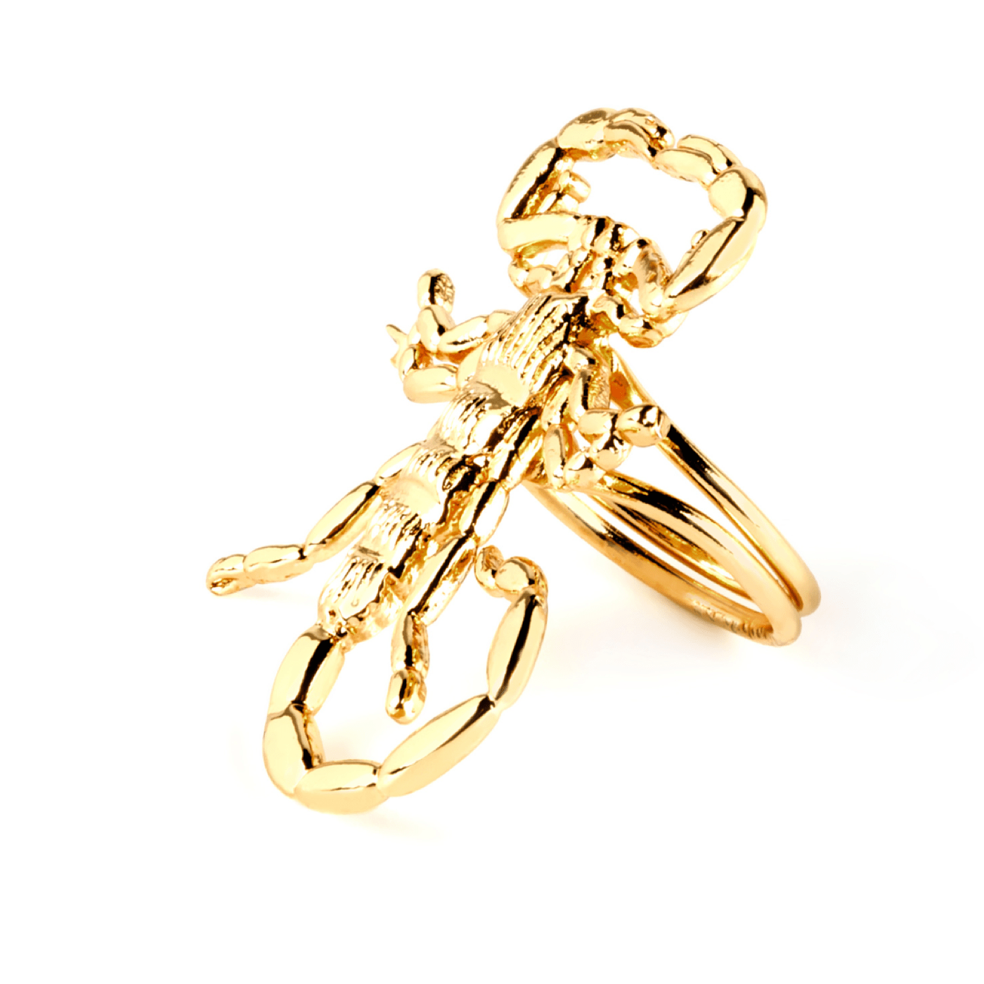Sahara ring with scorpion motif in gold-plated brass (adjustable)