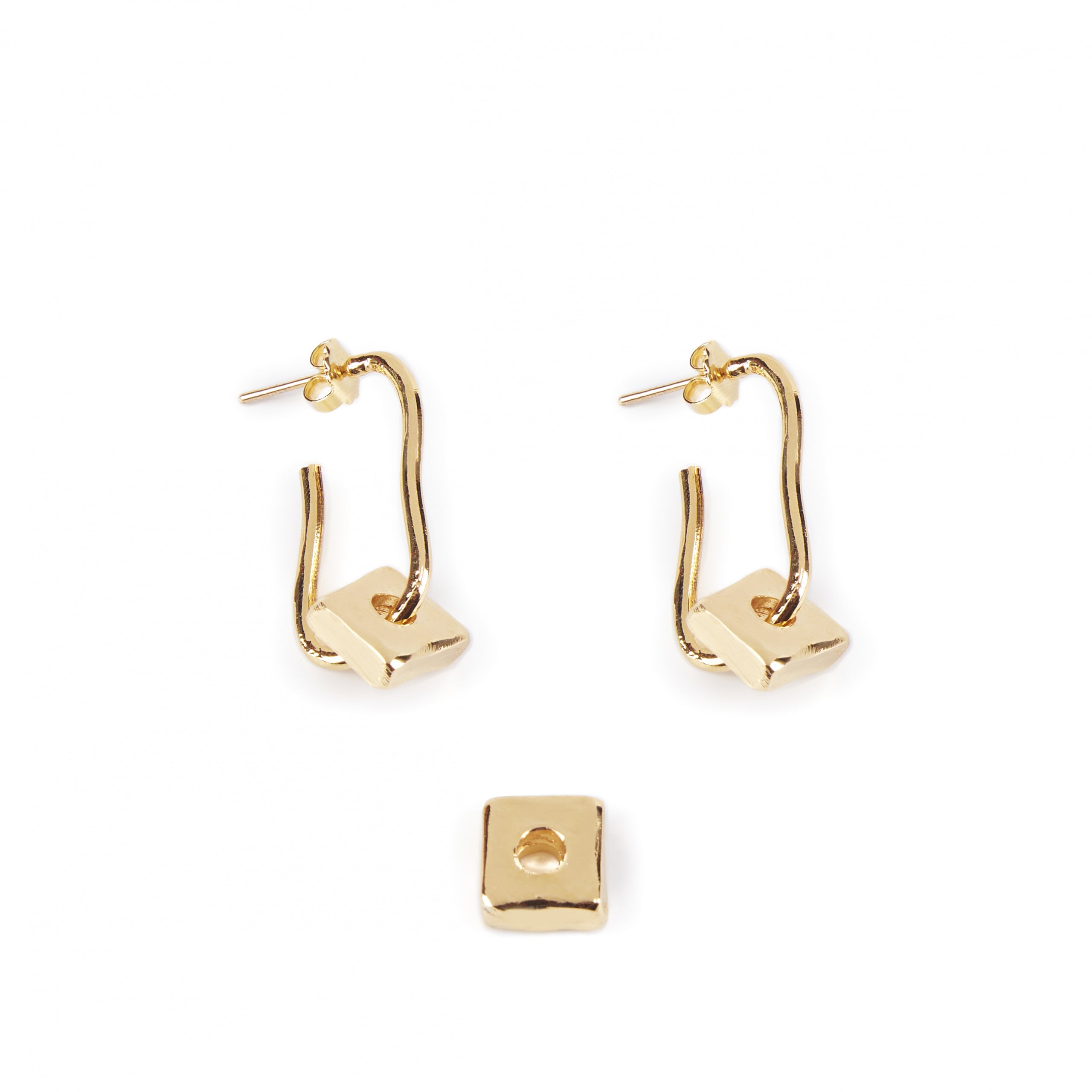 Pendientes Victoria con pieza cuadrada