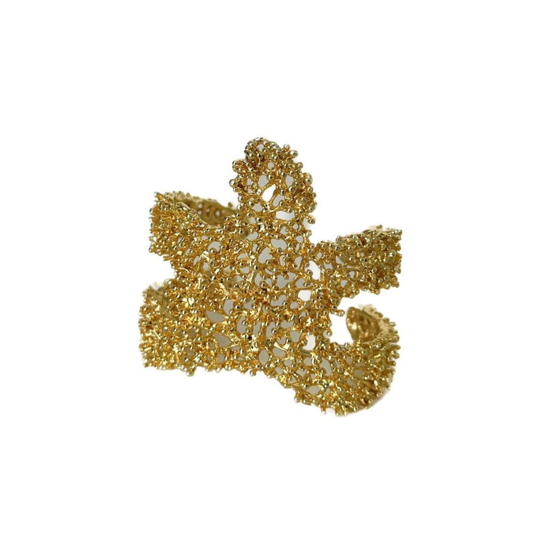 DEYÁ STAR MAXI BRAZALETE, brazalete dorado de corales con forma de estrella