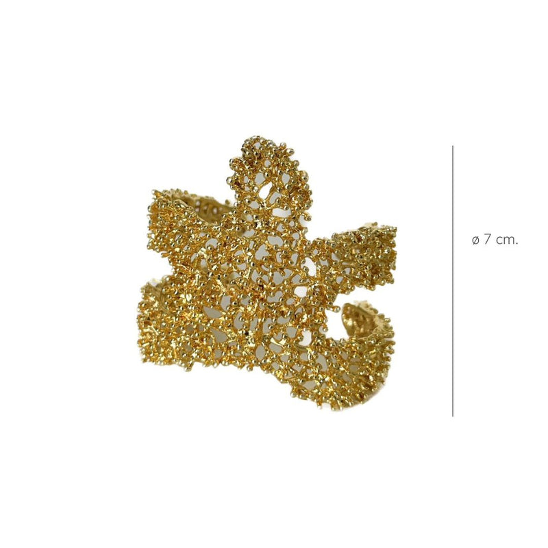 DEYÁ STAR MAXI BRAZALETE, brazalete dorado de corales con forma de estrella